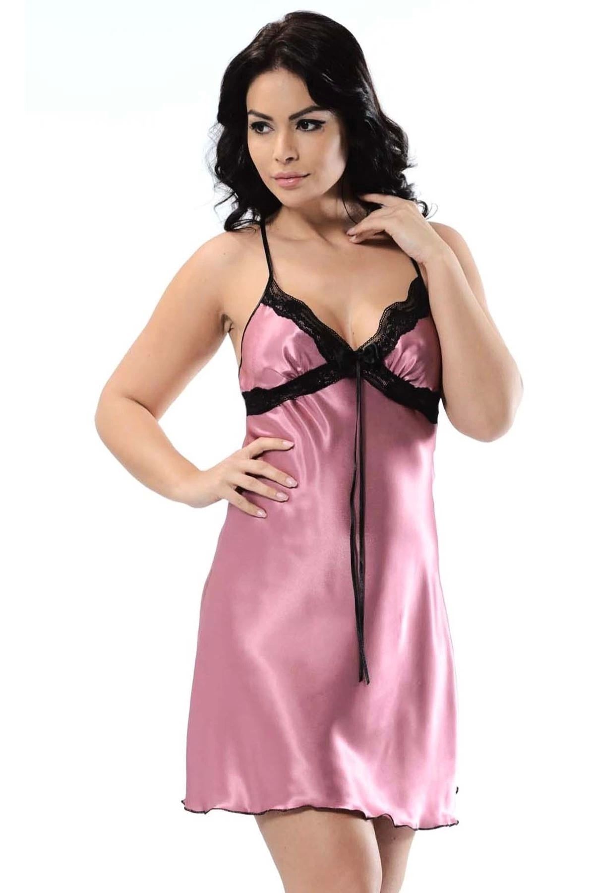 shop Gül Kurusu Saten Gecelik - M-367