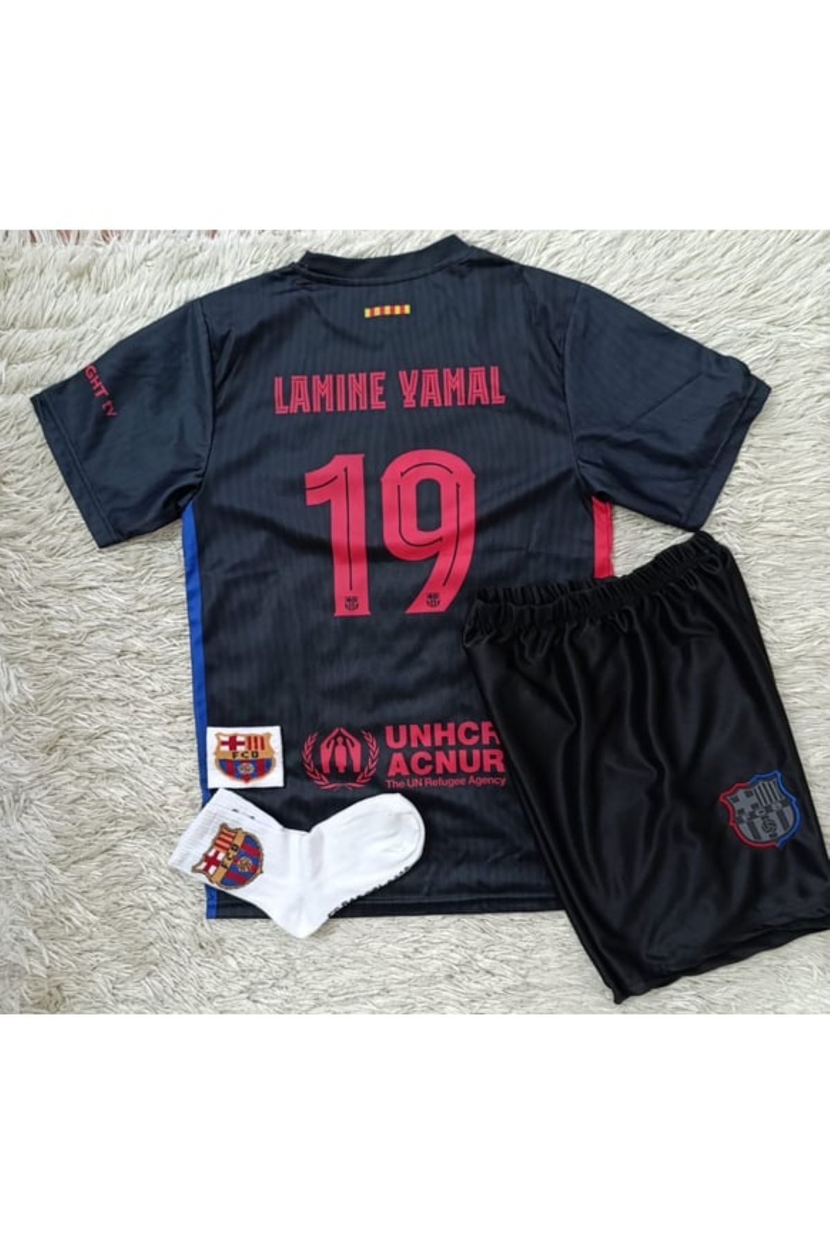 rüya vadisi Lamine Yamal Siyah Çocuk Barcelona. Forma Takımı 4'lü Set Çorap+Bileklik Hediyeli