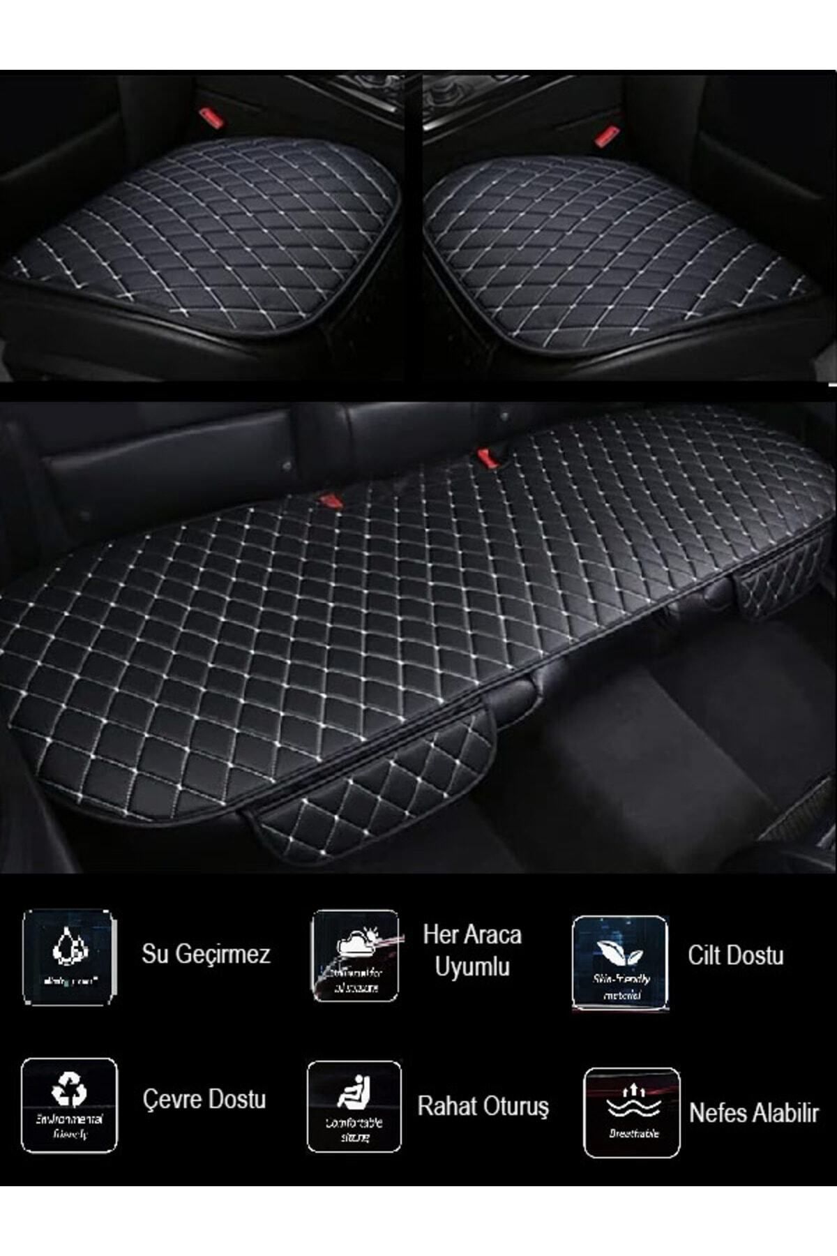 teknotrust Hatchback Koltuk Minderi Siyah Deri Beyaz Dikişli 1991-1995 EG Civic