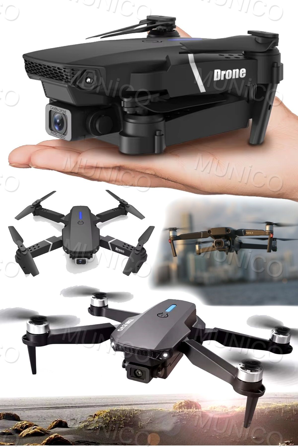 Munico 4K Profesyonel Kamera Drone İha Düğün Konvoy Profesyonel Fotoğraf & Video Hikaye Çekimleri İçin