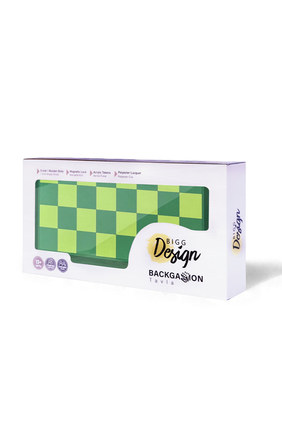 Biggdesign-Nature Backgammon |   Anti-Scratch Floor, Magnetic Mdf Case, 2 Layers of Varnish Polished 7