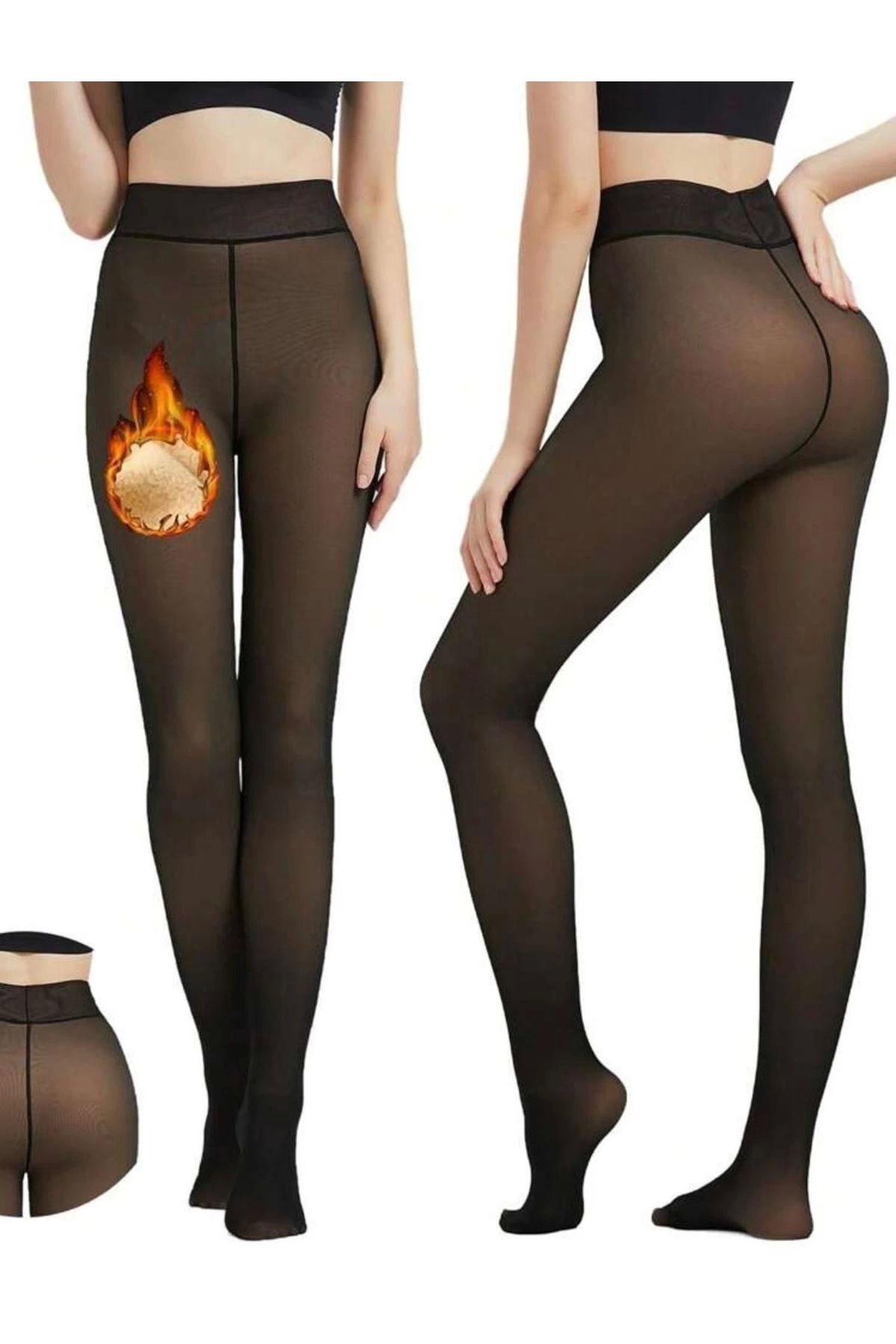 shop Termal Peluş Siyah Külotlu Çorap Pkc-581