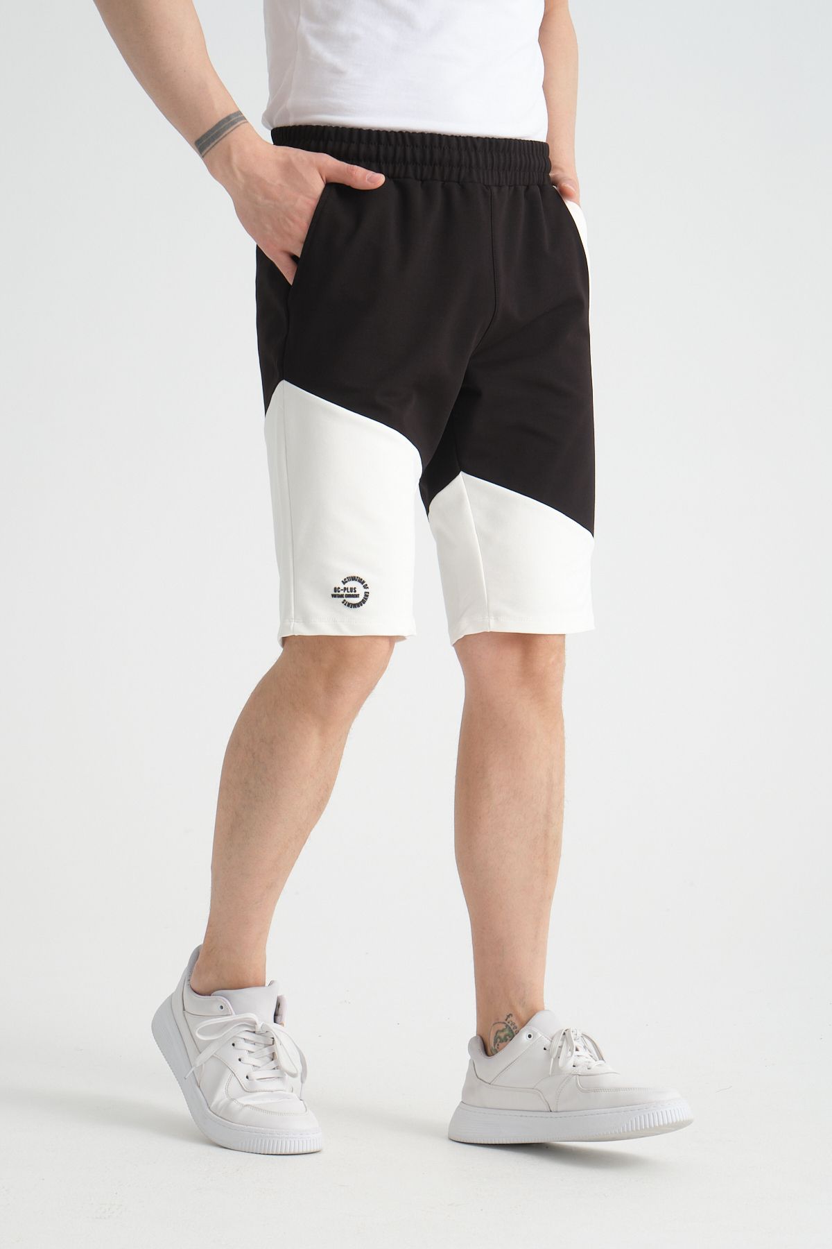 Shooter Sportswear Erkek Yazlık Şort Siyah Baskı Detaylı