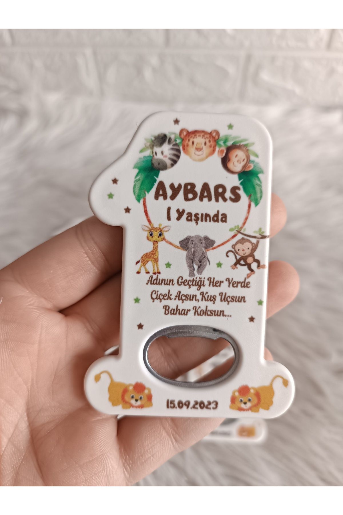 Doğrukan Hediyelik 25 adet rengarenk safari konsept 1 rakam açacak magnet yenidoğan doğum günü hediyelik