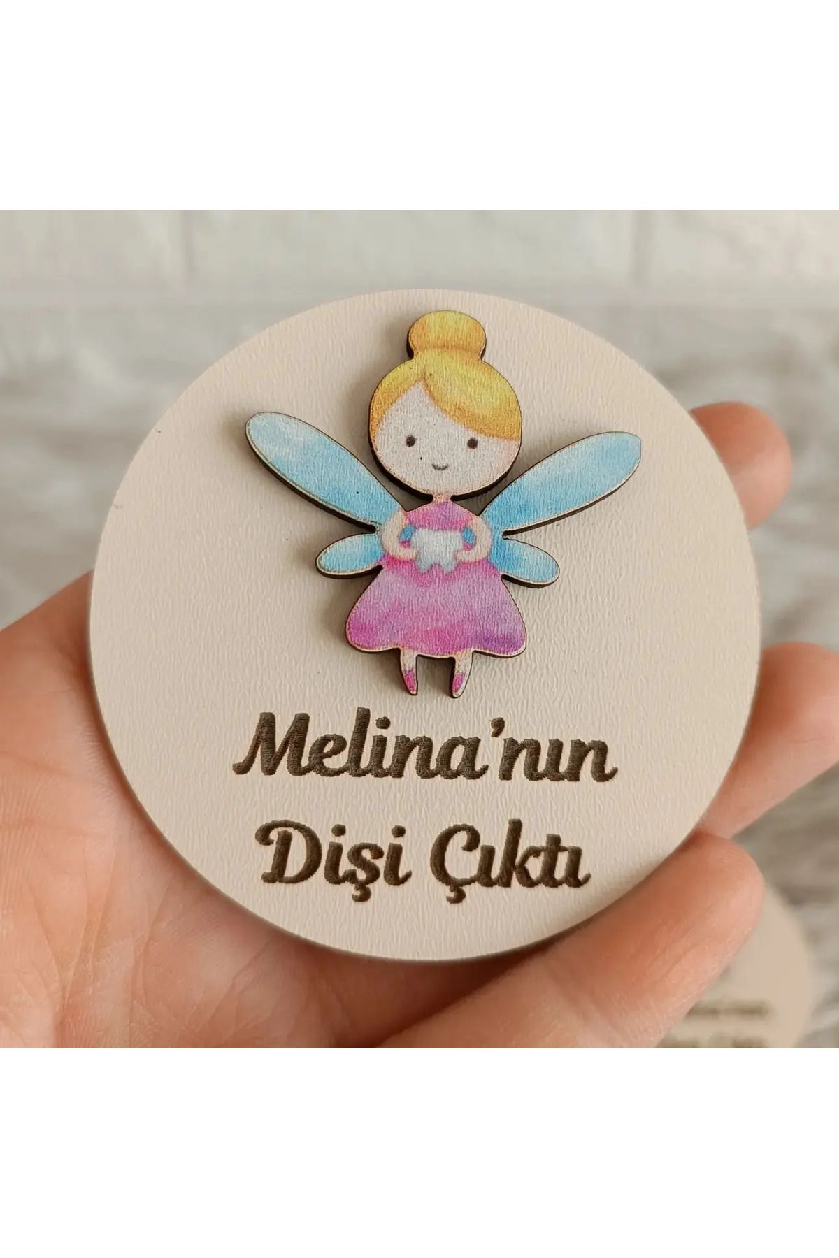 Doğrukan Hediyelik Diş Perisi Diş Buğdayı Yenidoğan Doğum Günü Hediyelikleri Ahşap Figürlü Magnet 10 Adet