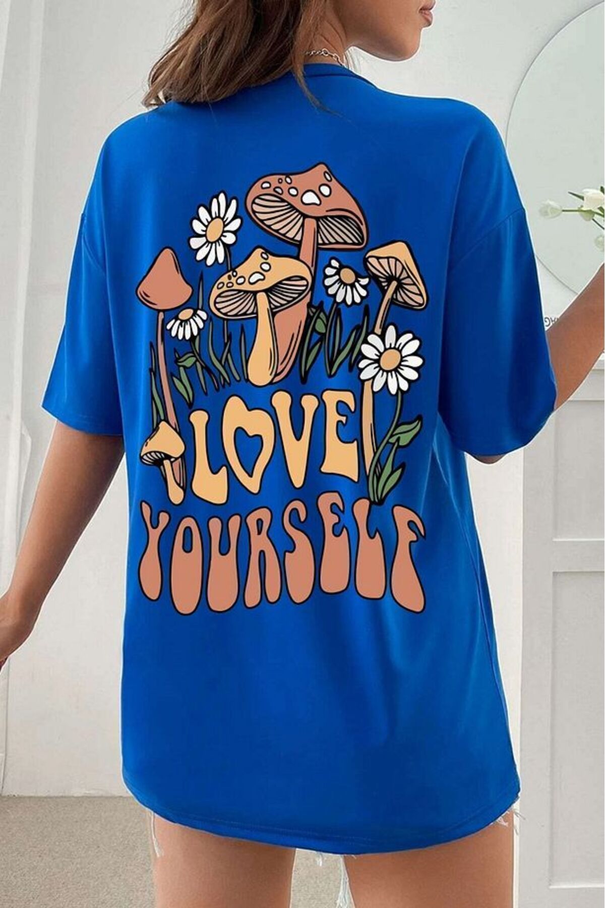 Carlson Unisex Love Yourself Sırt Baskılı Oversize T-Shirt