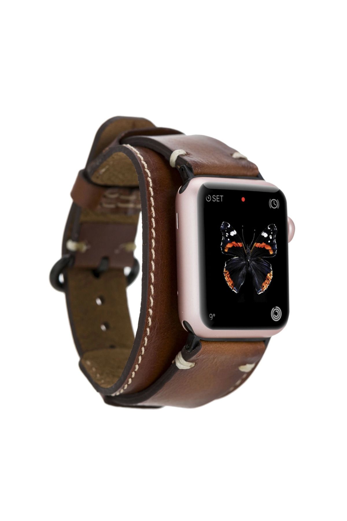 Vemora Apple Watch Uyumlu Deri Kordon 42-44-45mm Cuff PUCF RST2