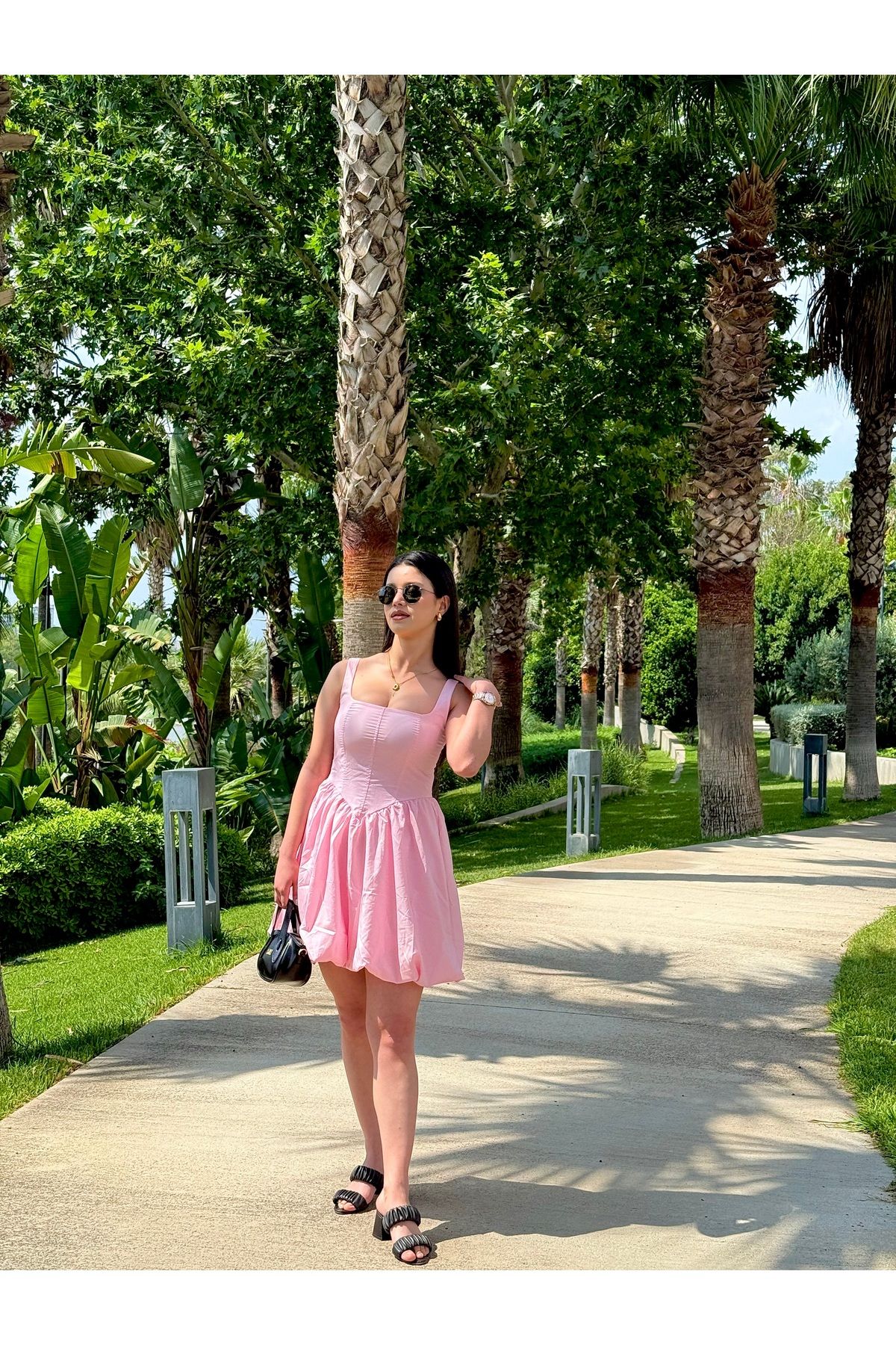 MODA Korse İnişli Balon Etek Elbise