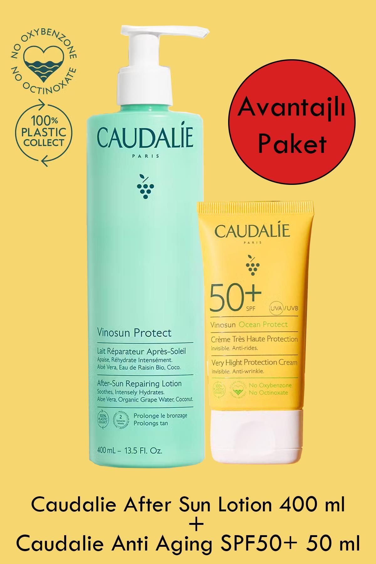 Caudalie Anti Aging Cream SPF50+ 50 ml + Caudalie After Sun Repairing Lotion 400 ml