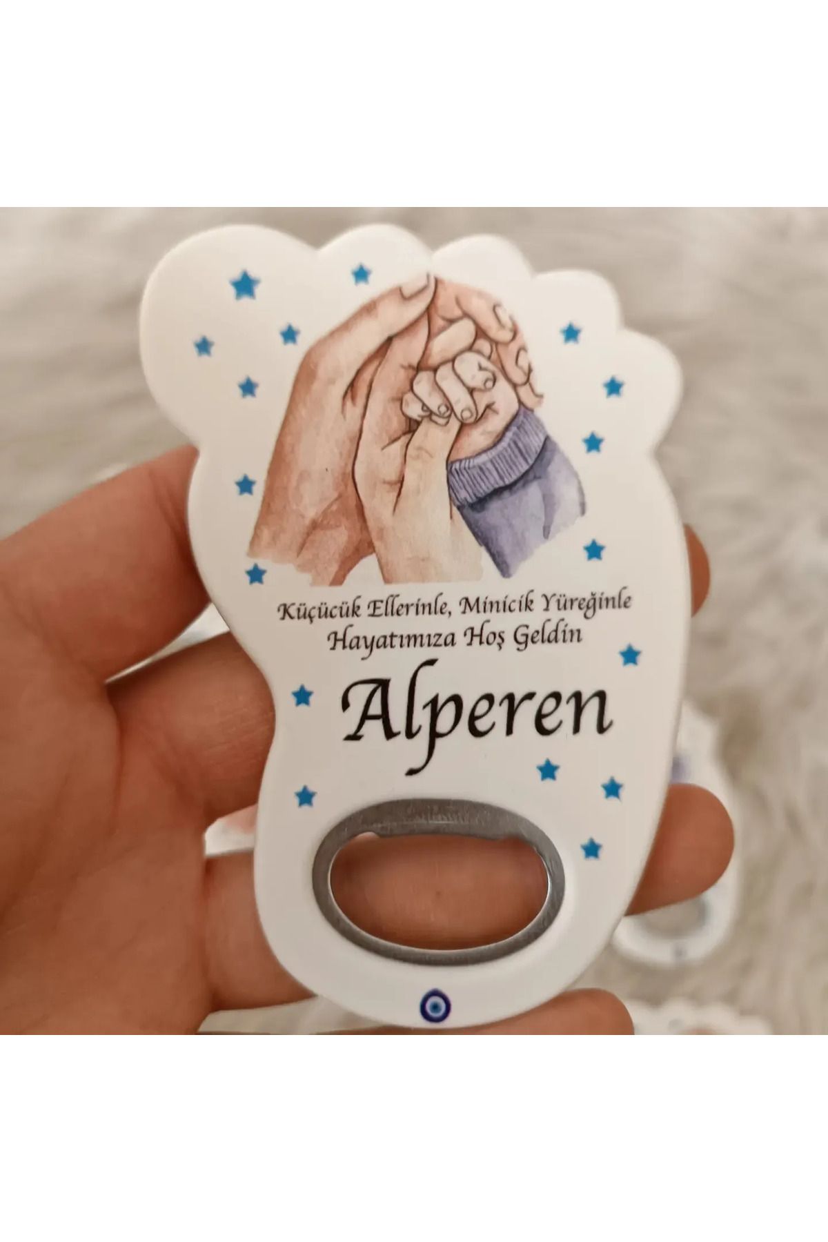 Doğrukan Hediyelik 25 Adet Anne Baba Bebek Eli Tasarım Ayak Şeklinde Açacak Yenidoğan Magnet