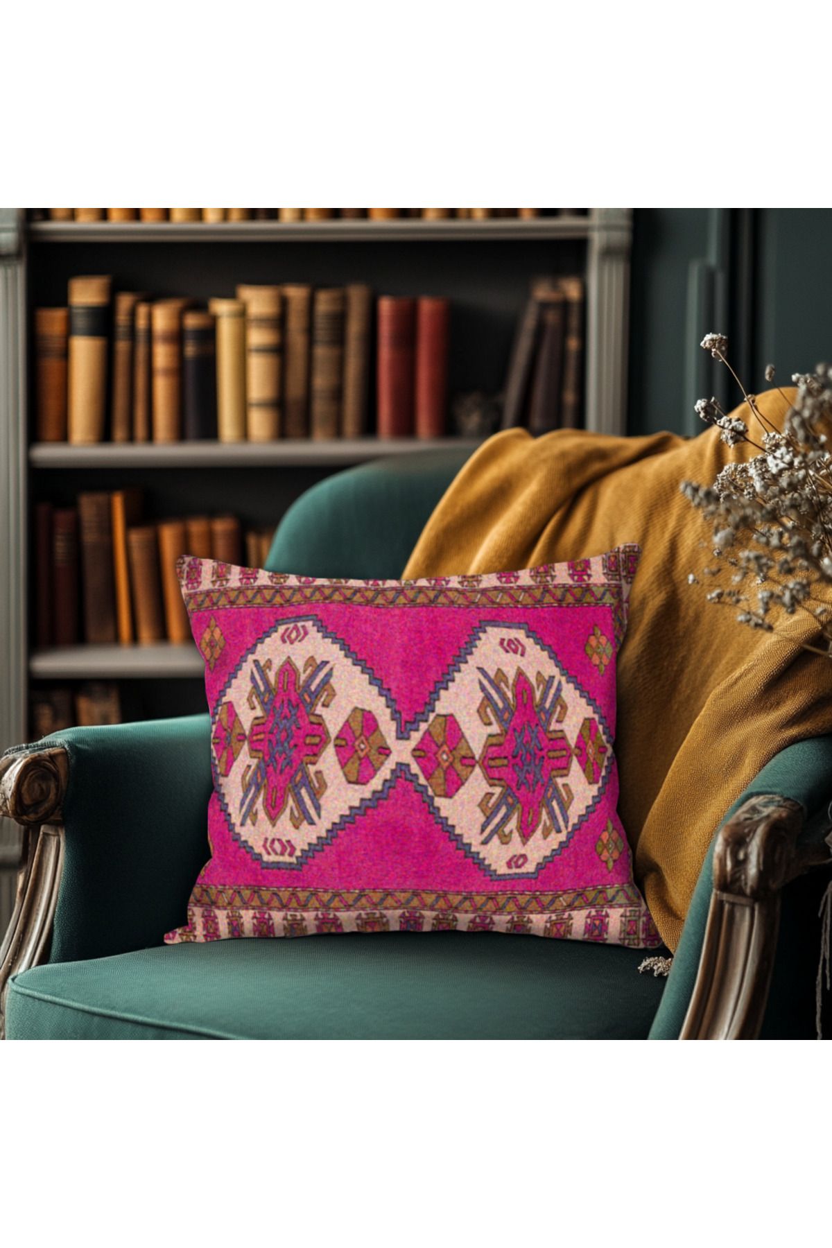 TURKISHRUG KINGDOM Geleneksel Desenli Kırlent – Kilim Motifli