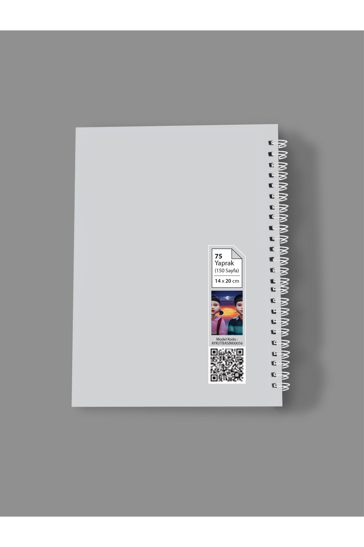 AYKUT OFSET-Spiral, Lined Notebook Squid Game A5 Size 75 Sheets (150 Pages) + Cube Block Set 3