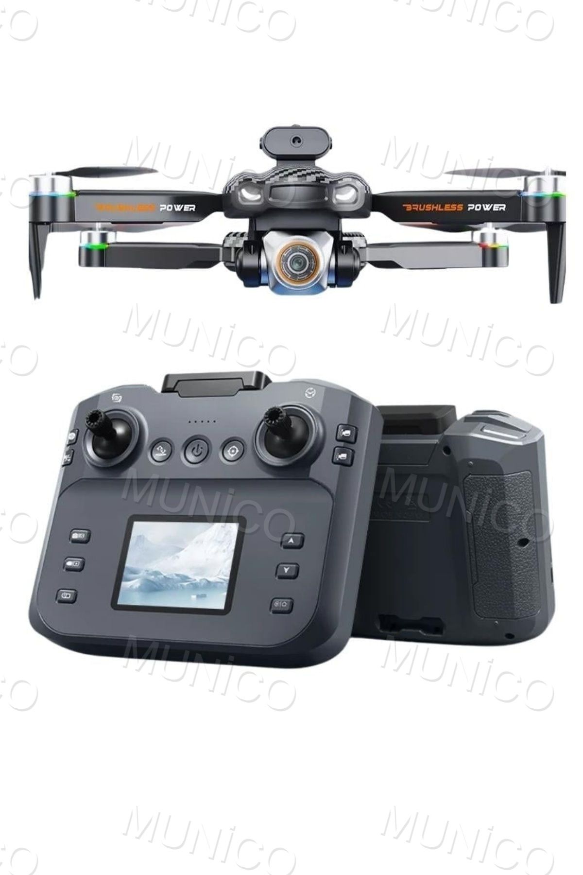 Munico Engel Kaçınma Katlanabilir Rc Video Kayıt Drone DJE Drone Profesyonel HD Çift Kamera Ekran