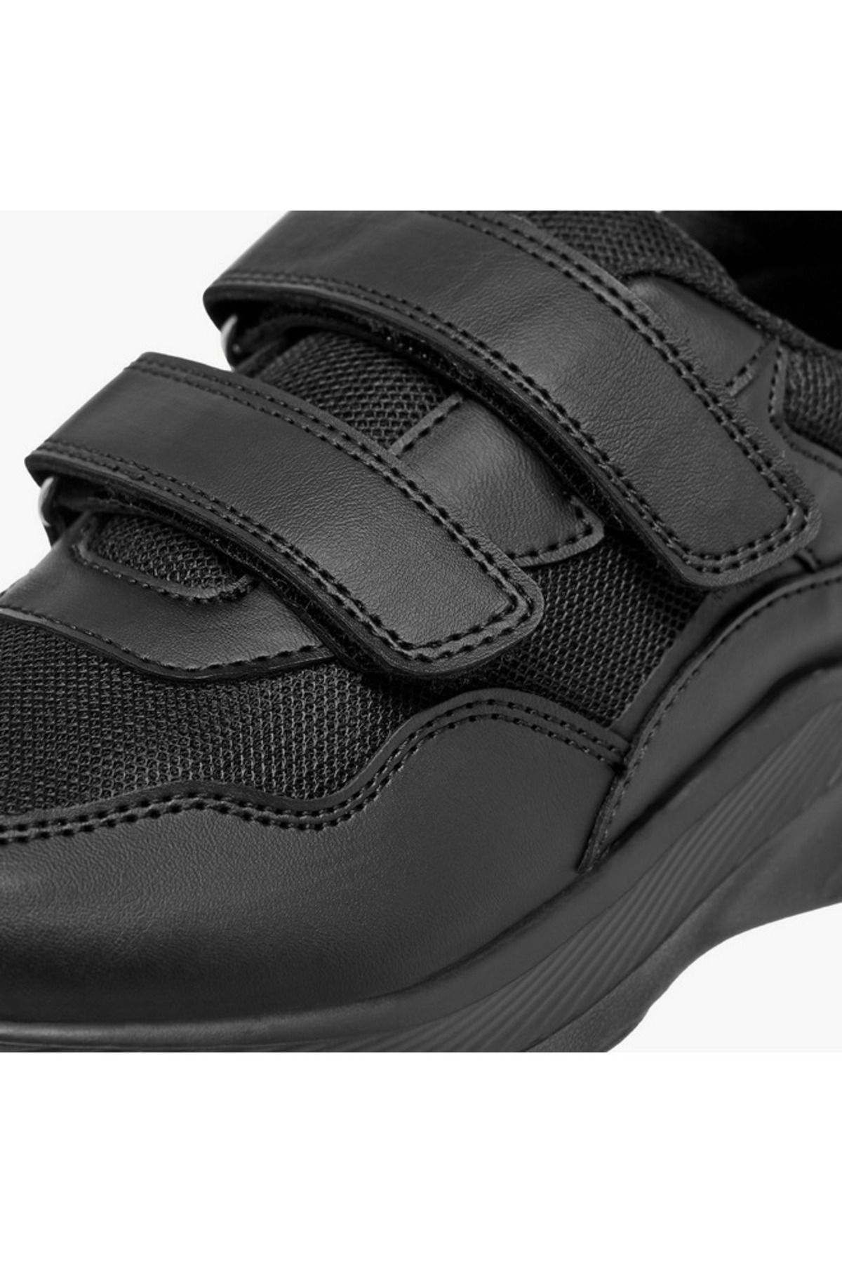 LBL by Shoexpress-LBL by Shoexpress Panelled School Shoes with Hook and Loop Closure 4