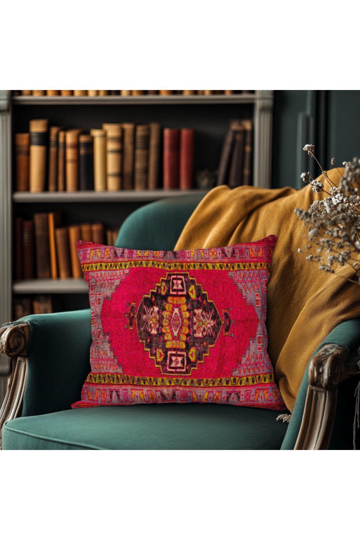 TURKISHRUG KINGDOM Klasik Güzellikte Vintage Desenli Kırlent