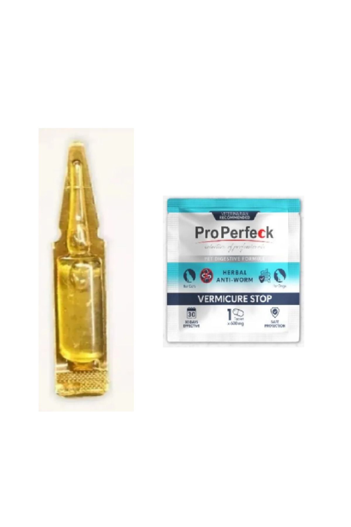 pro perfeck Kedi Ve Köpek Iç-dış Anti-parazit -Uzaklaştırıcı Bitkisel Damla Ve Tablet Vitamini Ödül (1 adet)