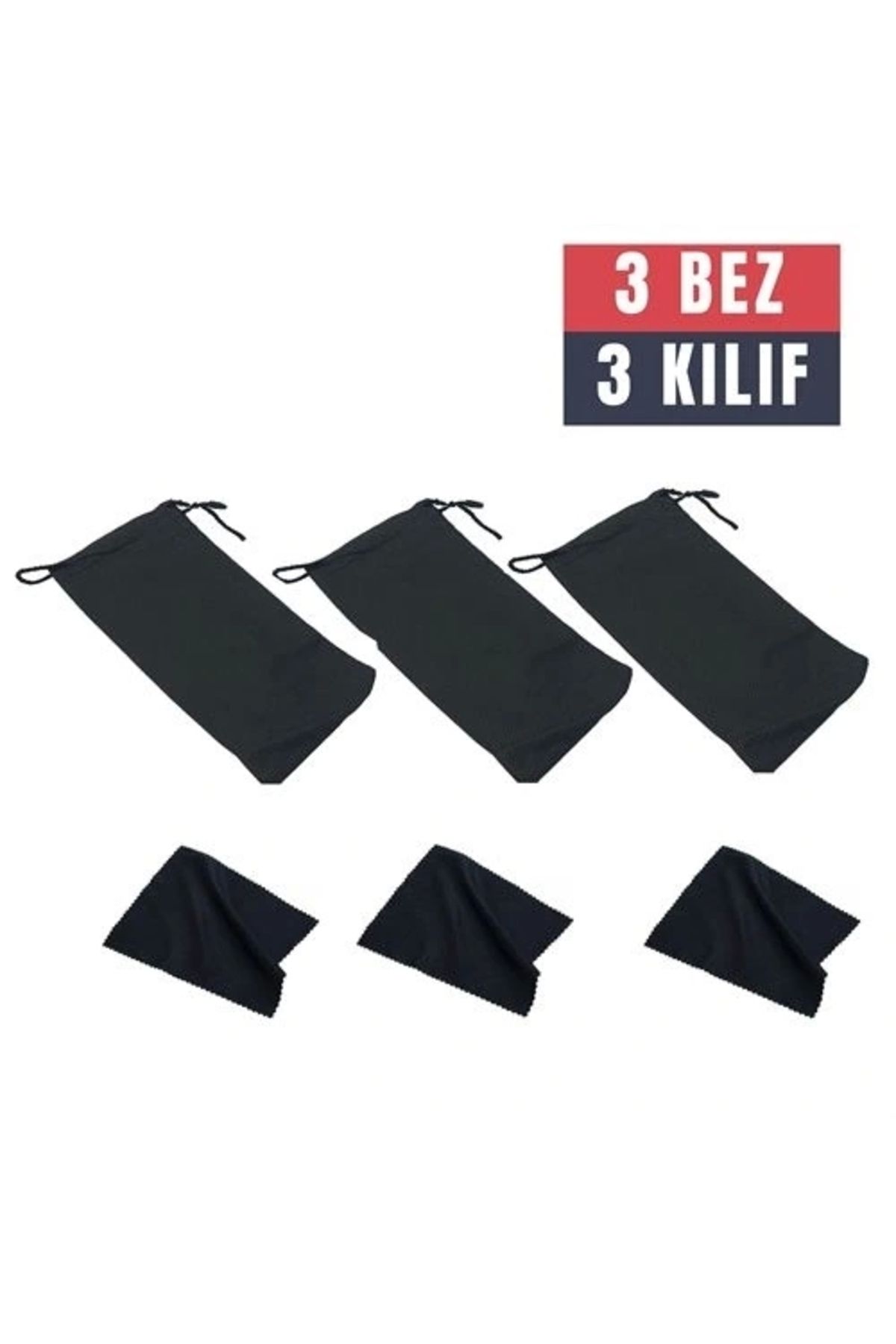 shopwave 3 Adet Gözlük Kılıfı + Bez Seti