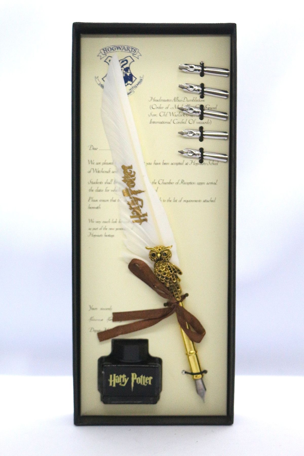 shop Harry Potter Hediyelik Divid Kalem Seti Tüylü Divid Hokka Seti Mürekkep ve Yedek Uçlar Beyaz