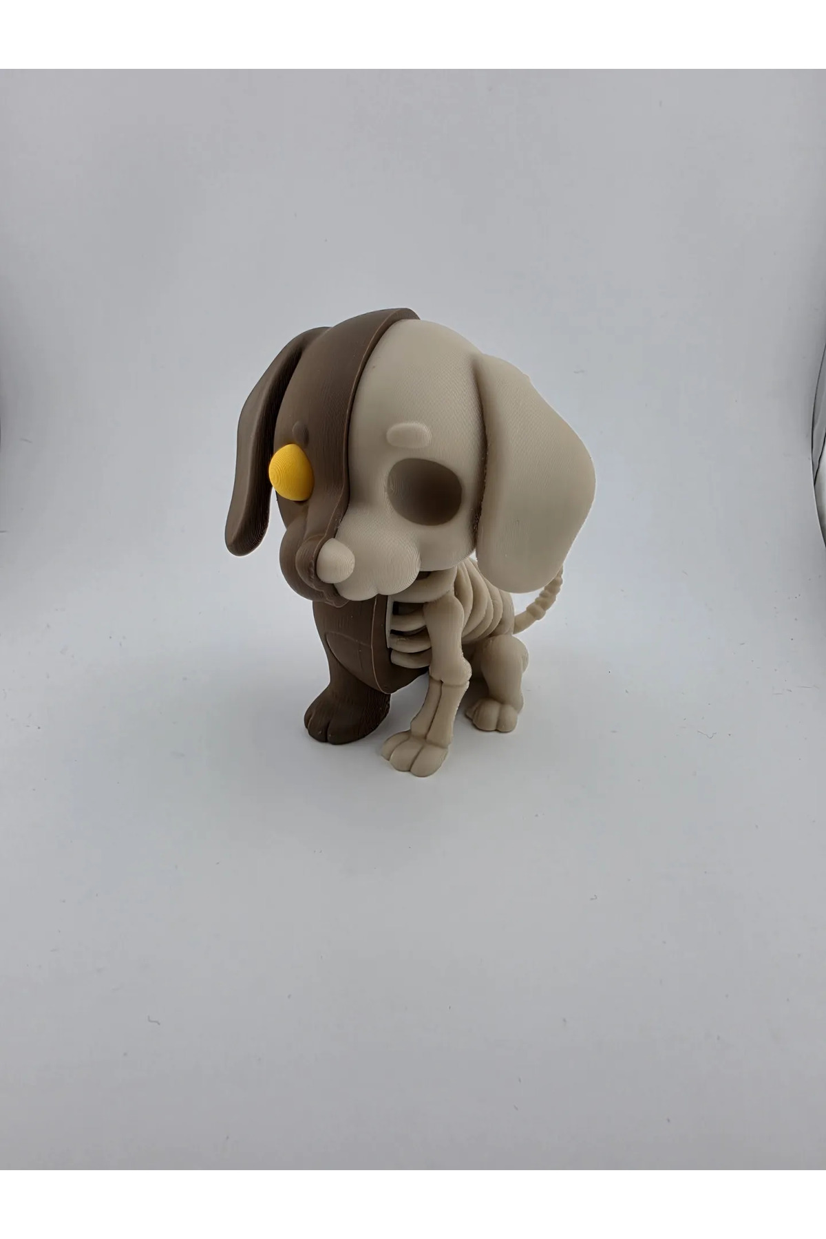 Yarı Köpek Yarı İskelet Figür 12 cm – 3D Baskı Dekoratif Figür (İsim Yazılabilir)