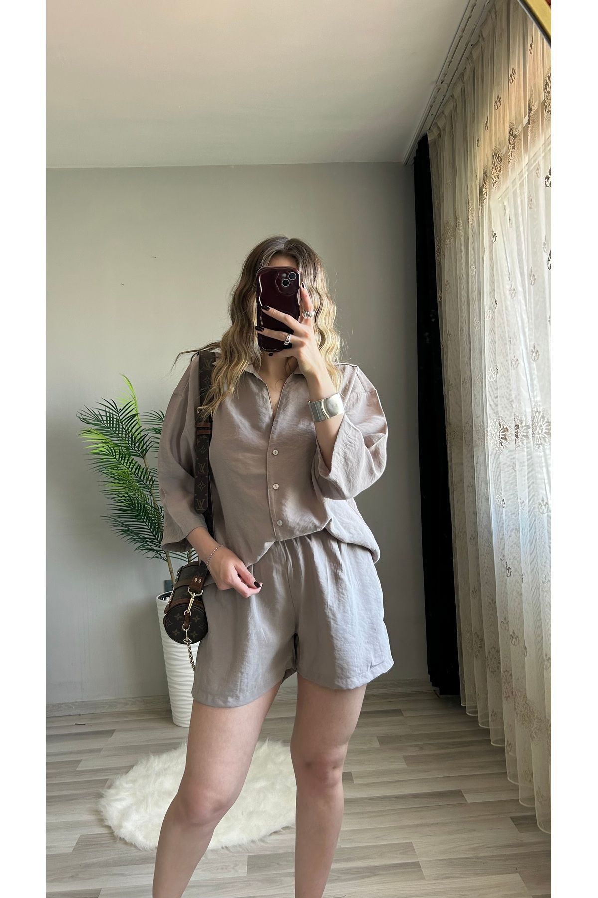 ensbutik Şort Gömlek Modal Takım