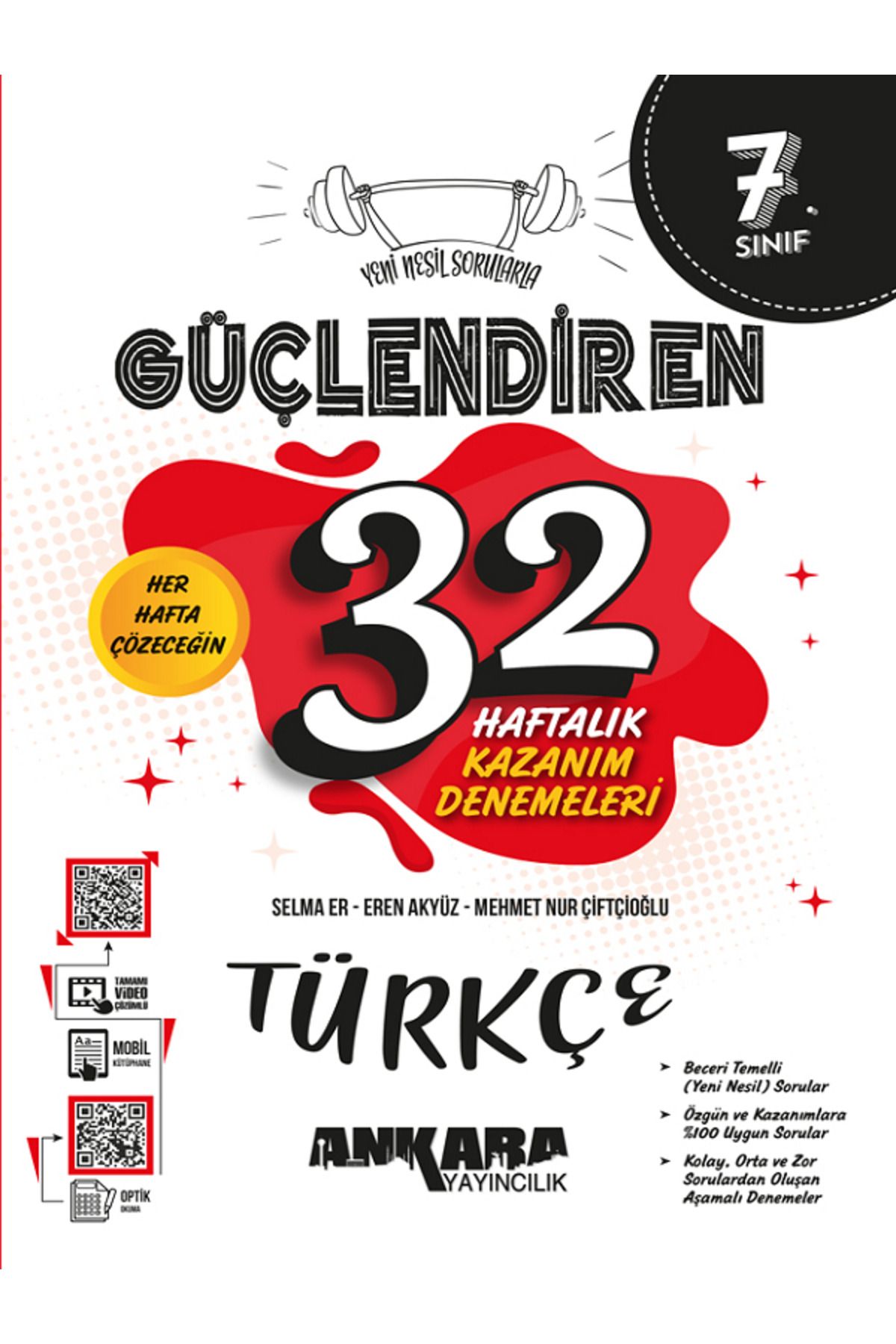 Evrensel İletişim Yayınları 7.Sınıf Ankara Güçlendiren TÜRKÇE 32 Haftalık Kazanım Denemeleri / Video Çözümlü