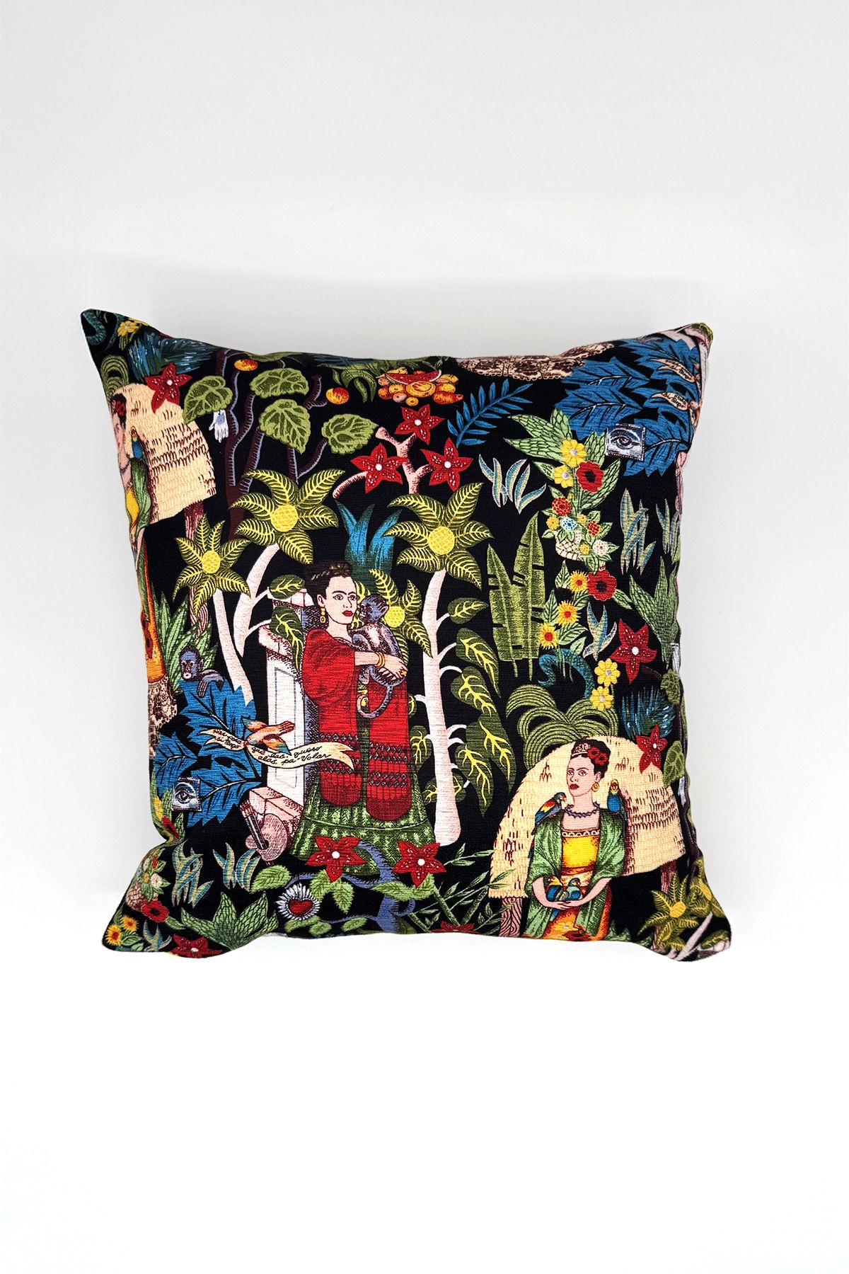 Doryan Home Forest Melody - Döşemelik Kumaş Dijital Baskılı Dekoratif Kırlent Kılıfı - Çok Renkli Kare 45x45