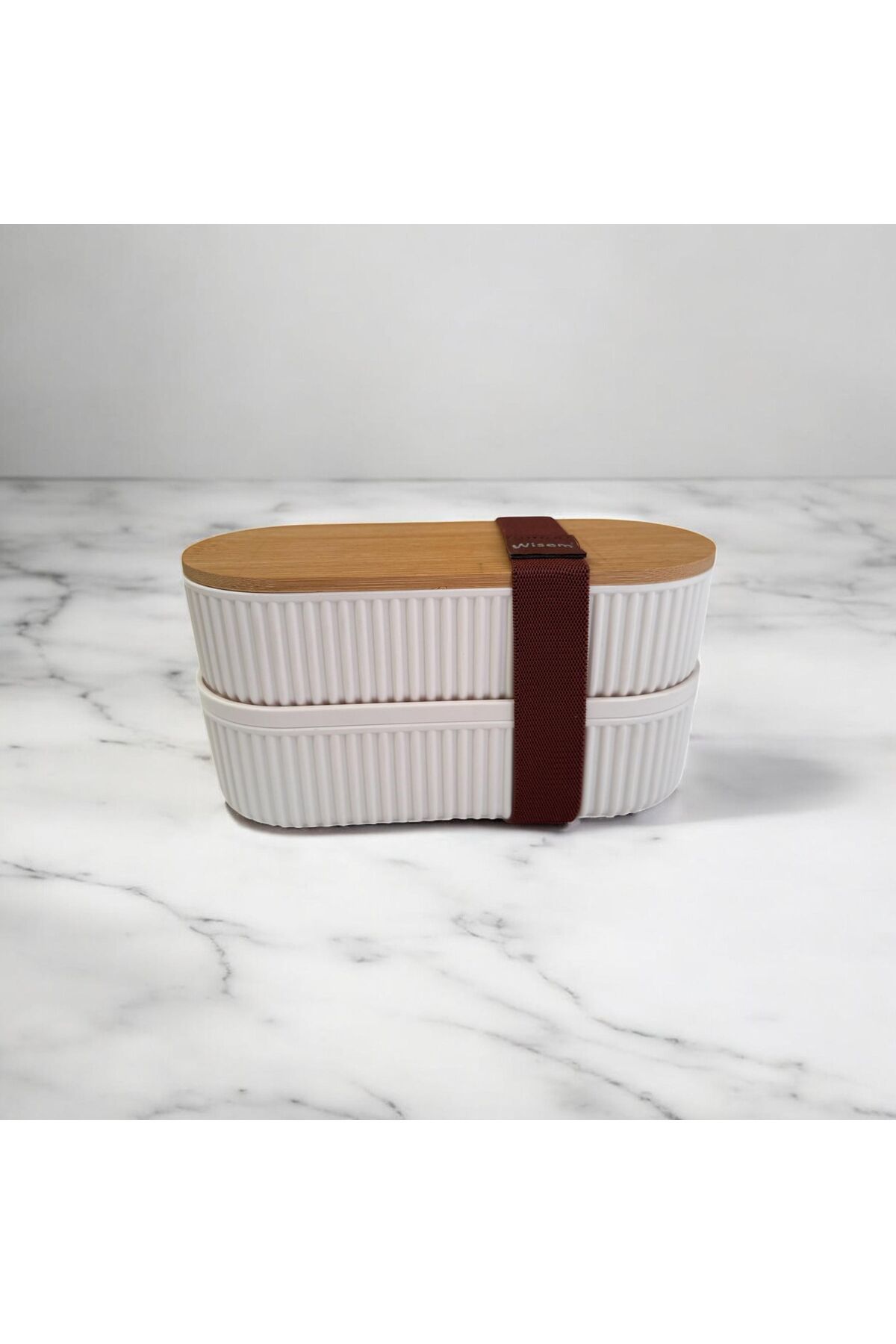 evikonu SAKLAMA KABI 500ml Ahşap Kapaklı Lunch Box 2'li