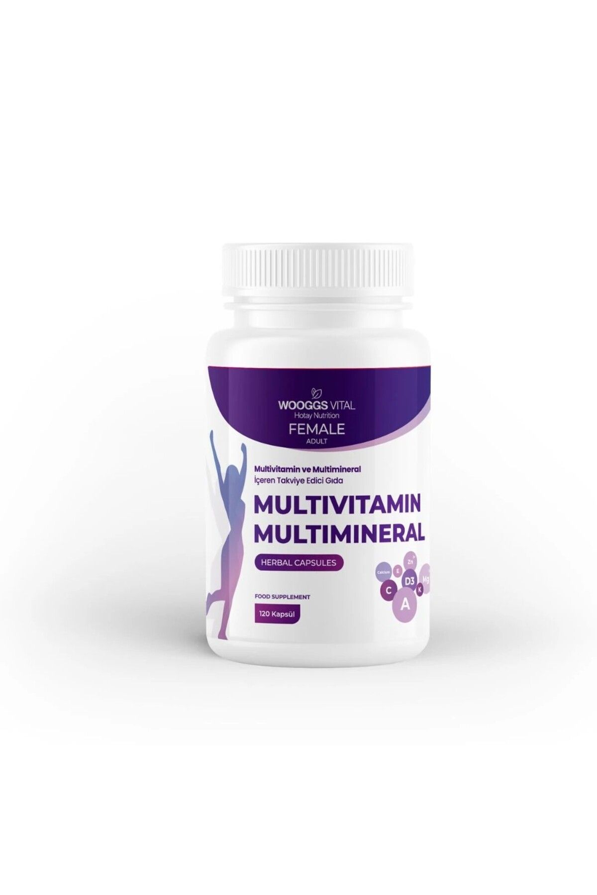 Wooggs Vital FEMALE ADULT MULTİVİTAMİN VE MULTİMİNERAL İTEG 120 KAPSÜL