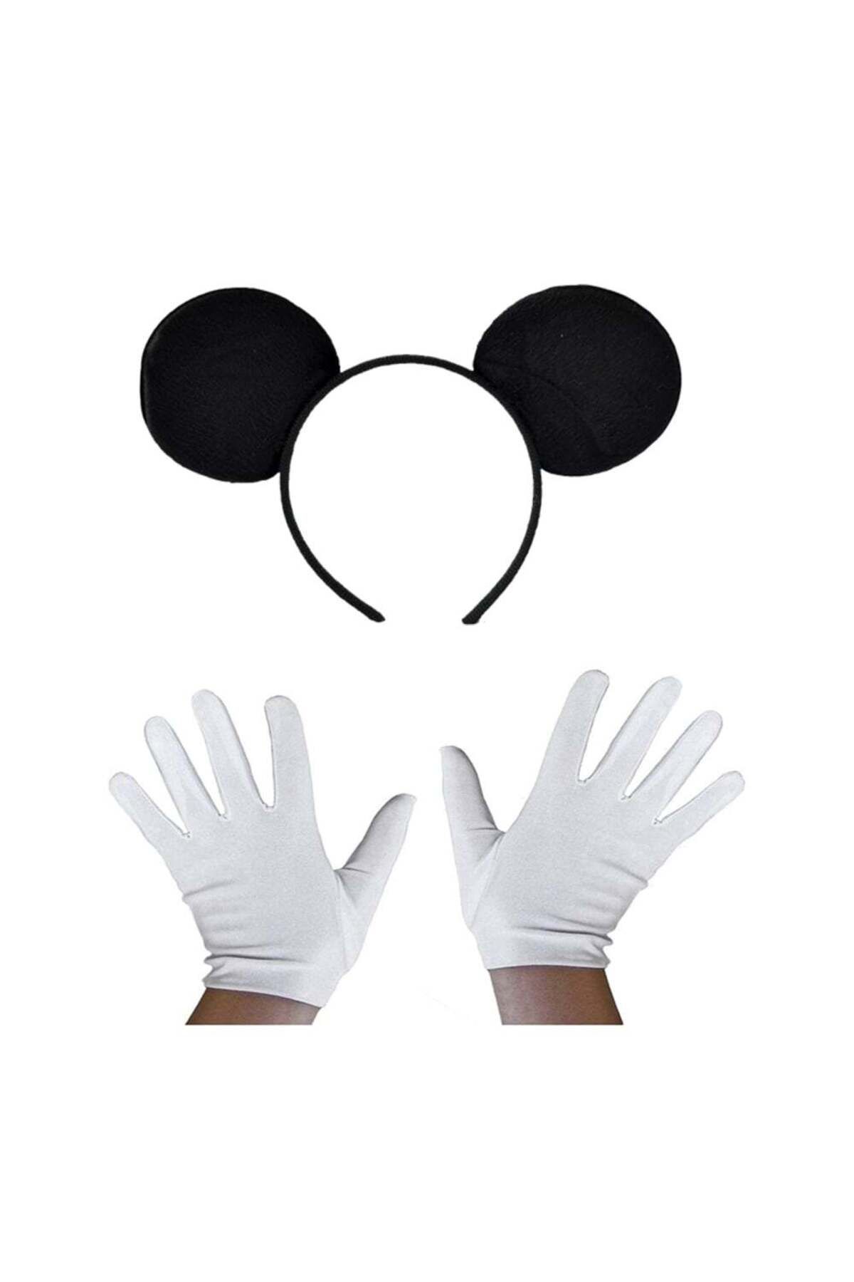 Emperium Siyaickey Mouse Tacı ve Beyaz Eldiven Seti