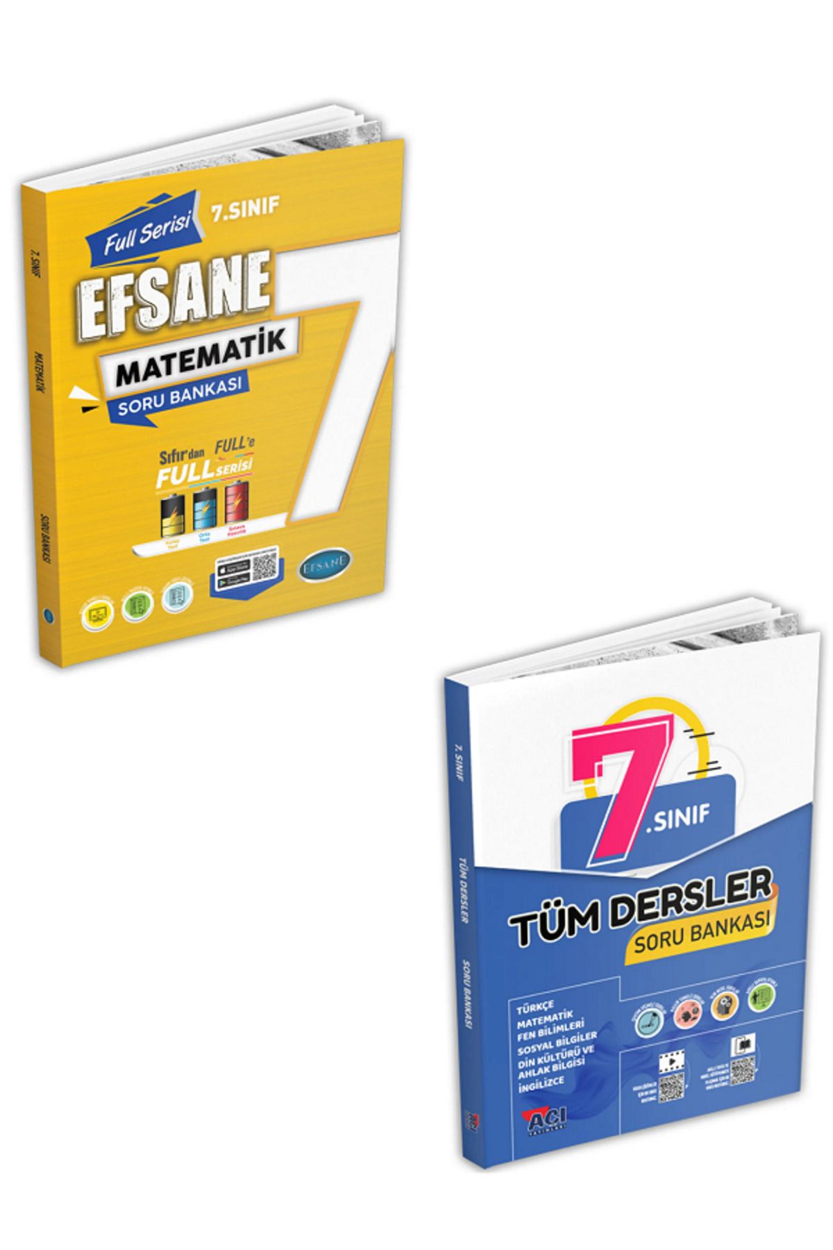 Evrensel İletişim Yayınları 7.Sınıf Açı Yayınları Tüm Dersler Soru Bankası + 7.Sınıf Efsane Matematik Soru Bankası / 2 KİTAP