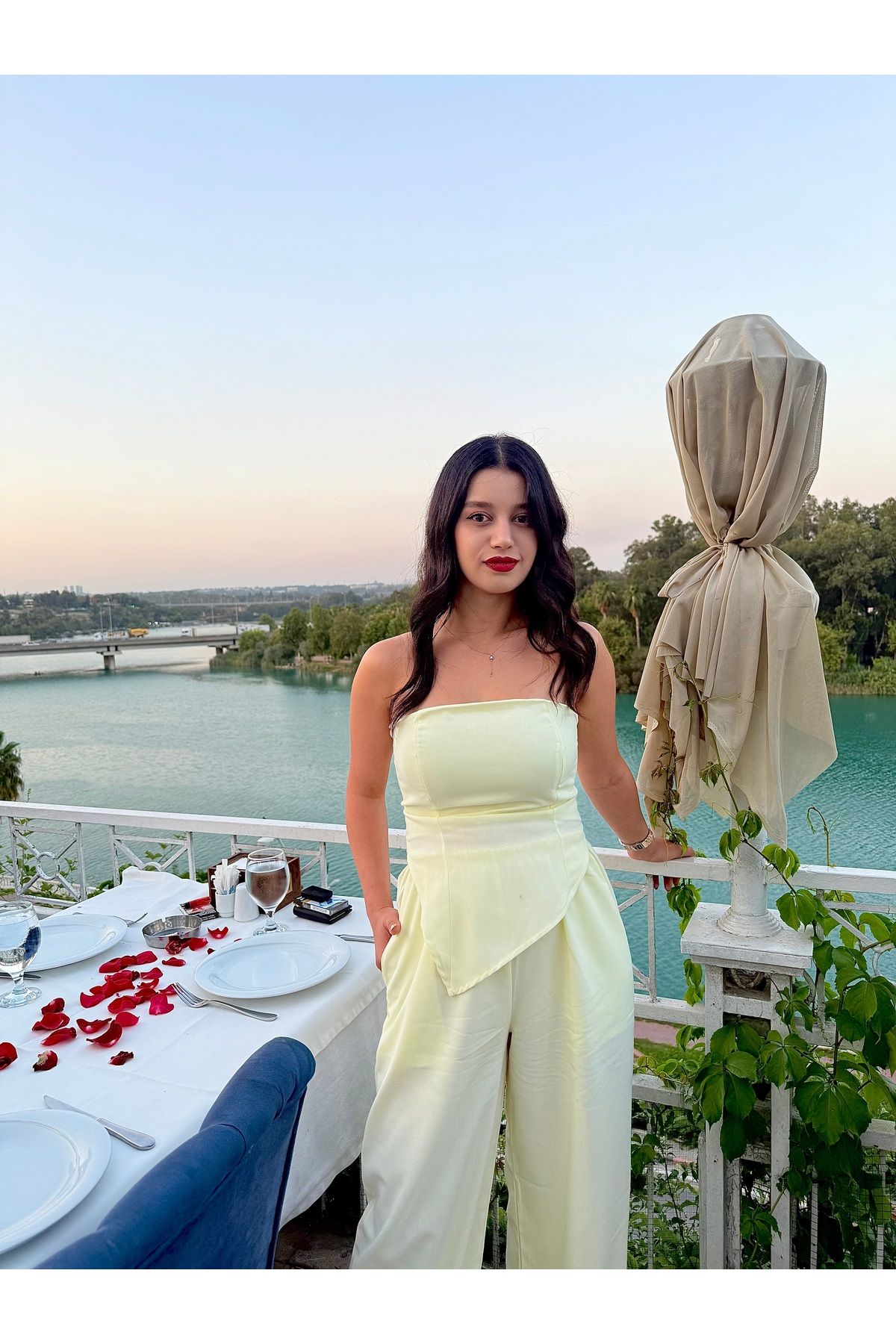 MODA Straplez Sarı İkili Takım