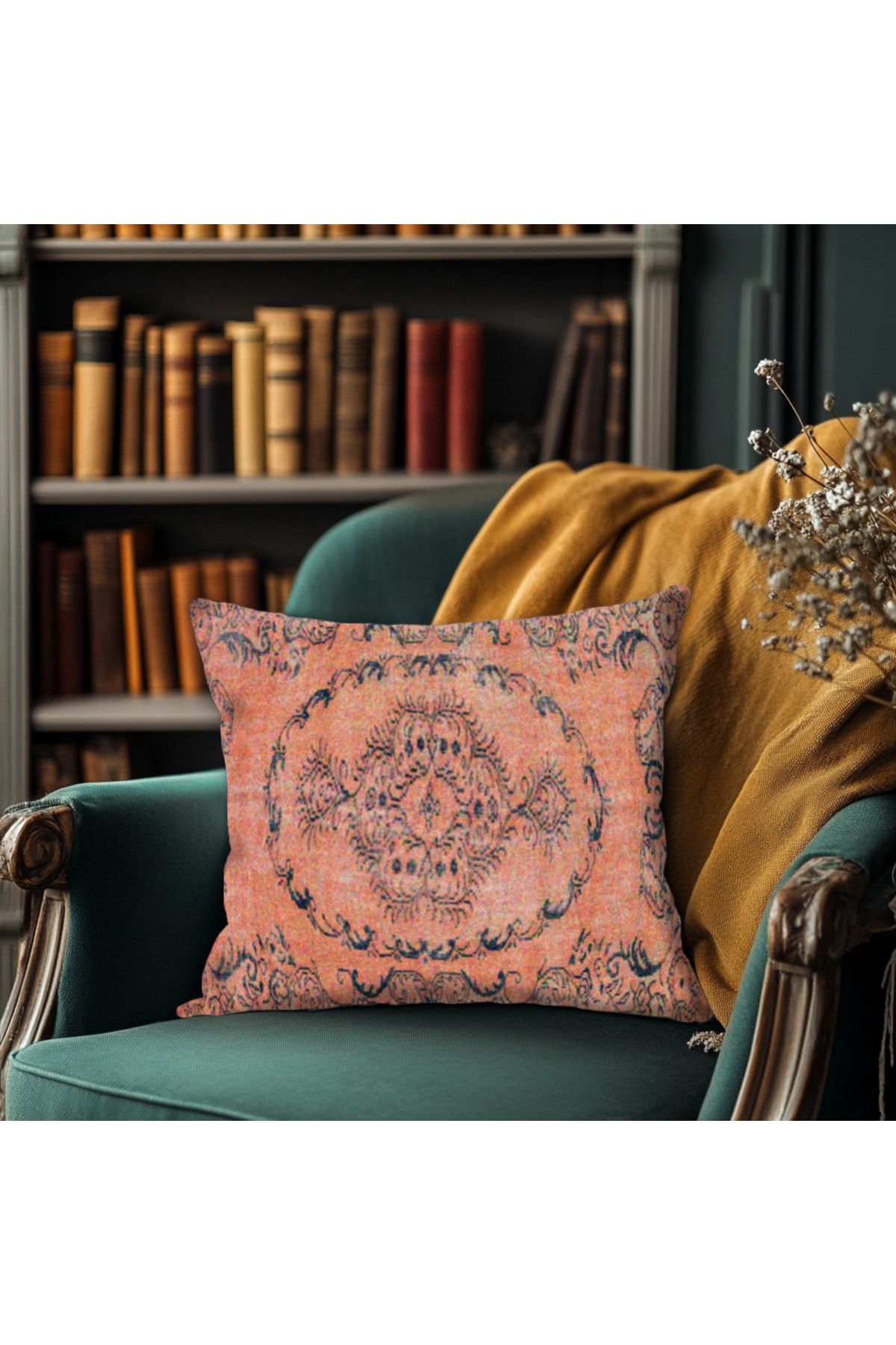 TURKISHRUG KINGDOM Klasik Güzellikte Vintage Desenli Kırlent