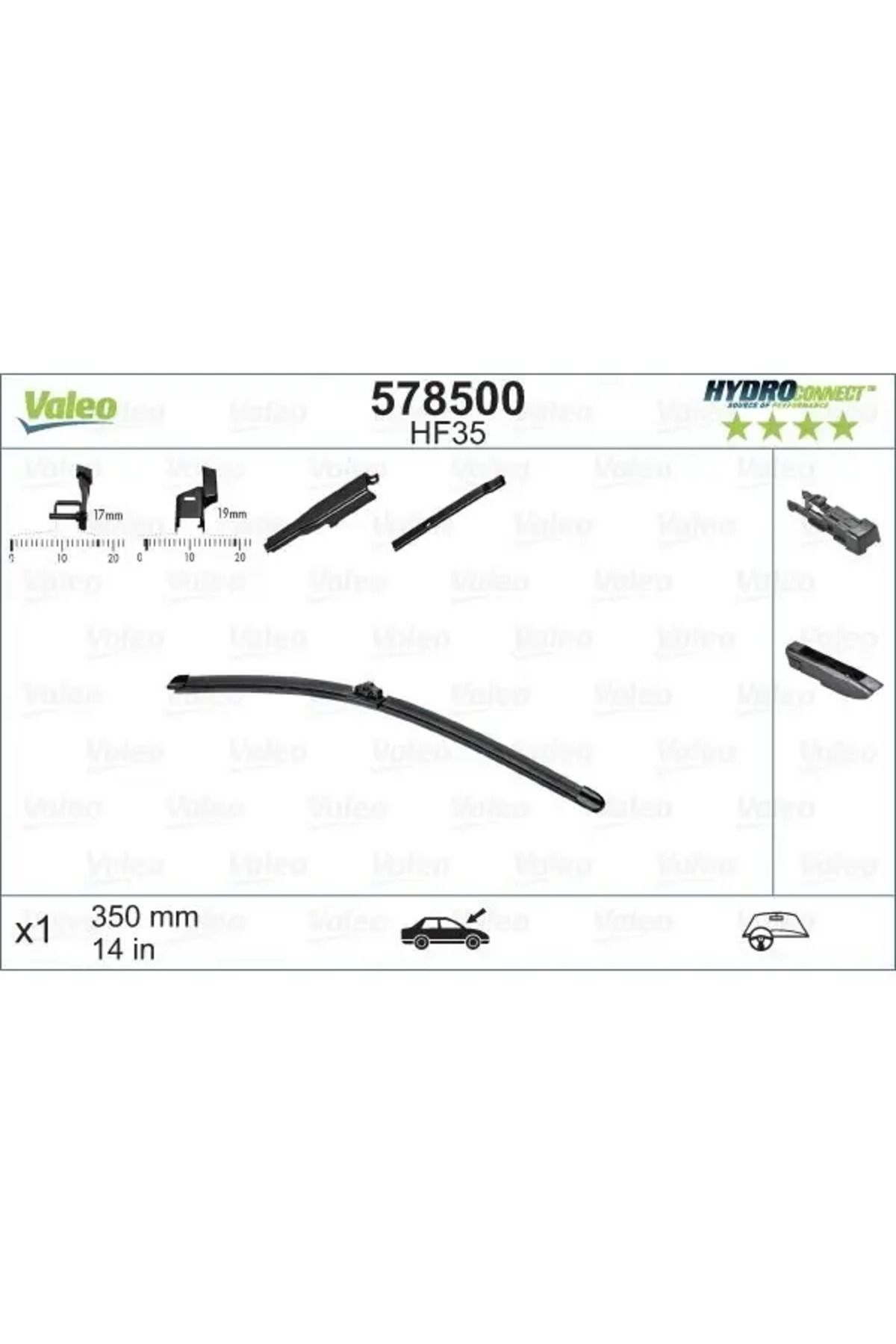 VALEO SILECEK SUPURGESI ON MUZ TIP 350mm HF35 (HYDROCONNECT COKLU BAGLANTI) / (X1)