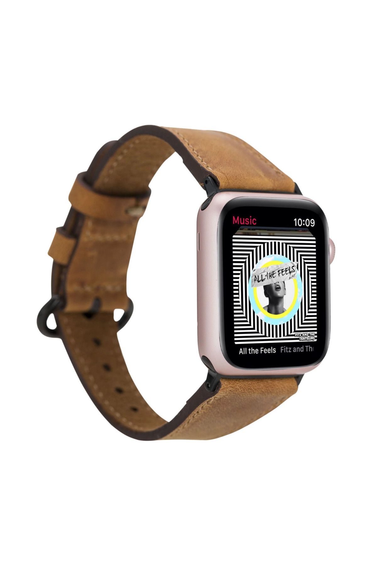 Vemora Apple Watch Uyumlu Deri Kordon 38-40-41mm Roma G19 Taba