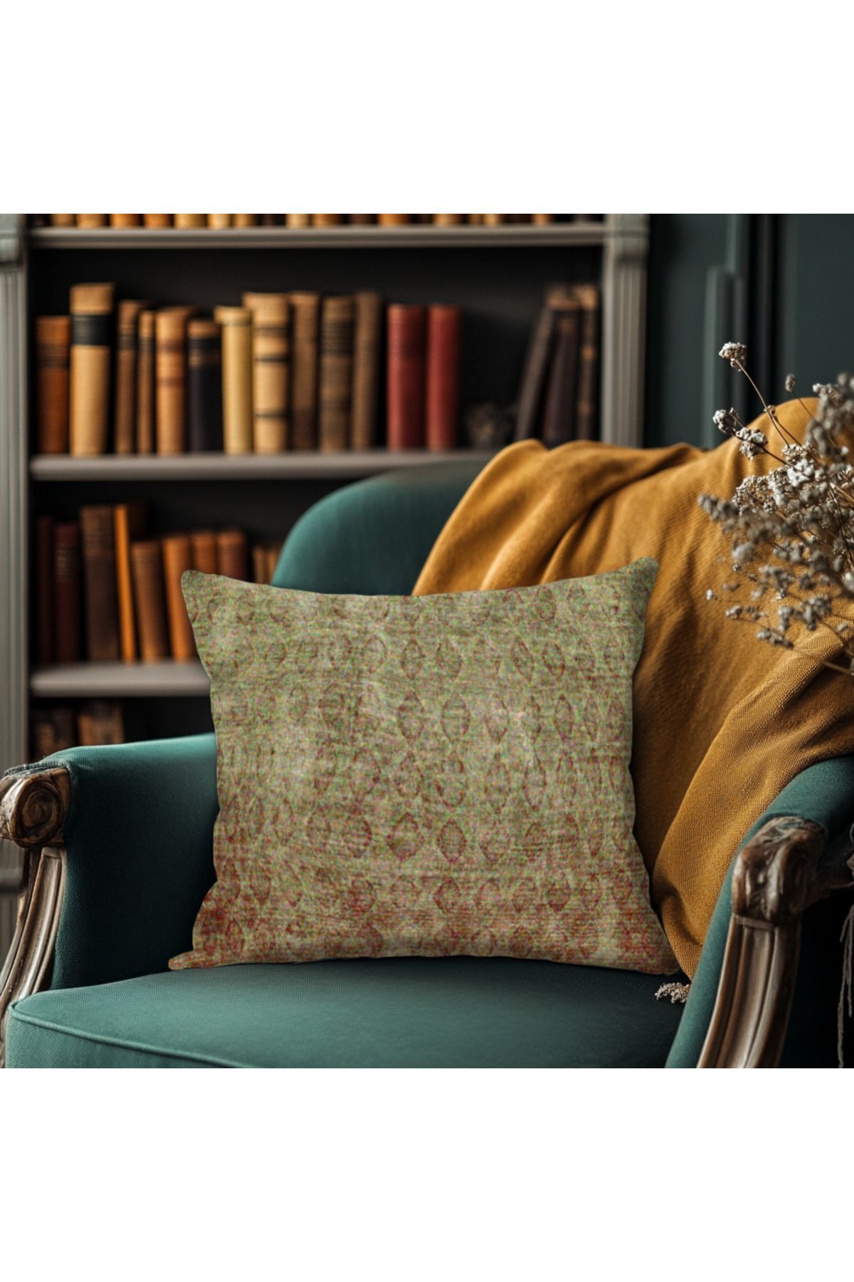 TURKISHRUG KINGDOM Otantik Desenli Kilim Baskı Kırlent Kılıfı Yastık