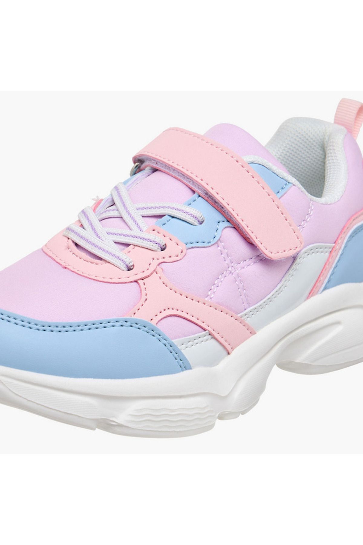 Flora Bella by Shoexpress-Flora Bella Colourblock Sneakers with Hook and Loop Closure 4