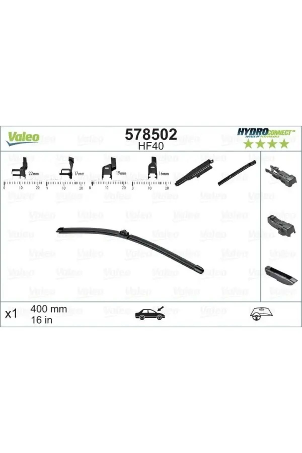 VALEO SILECEK SUPURGESI ON MUZ TIP 400mm HF40 (HYDROCONNECT COKLU BAGLANTI) / (X1)