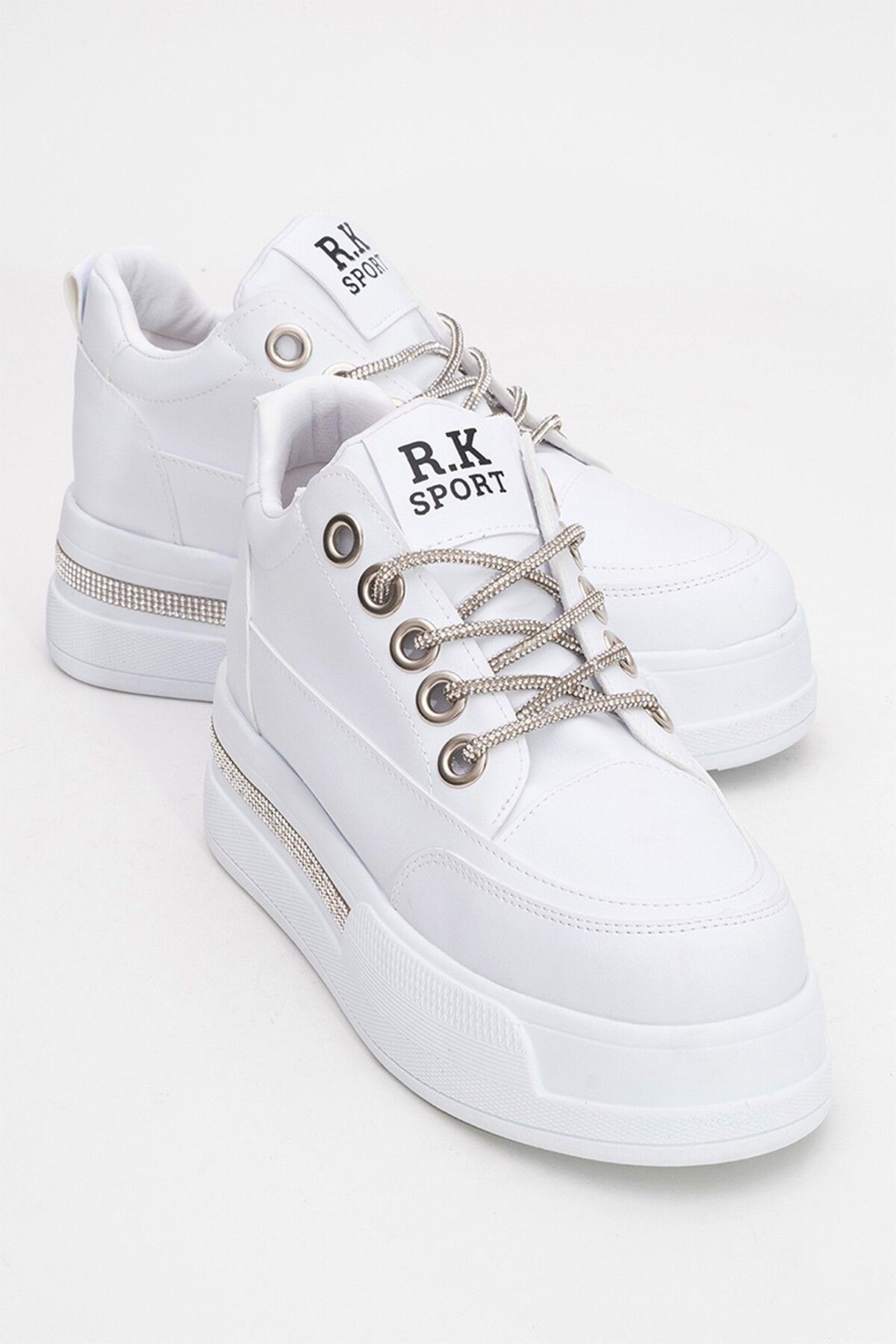 Lizy Shoes Taş Detaylı Kalın Tabanlı Sneaker