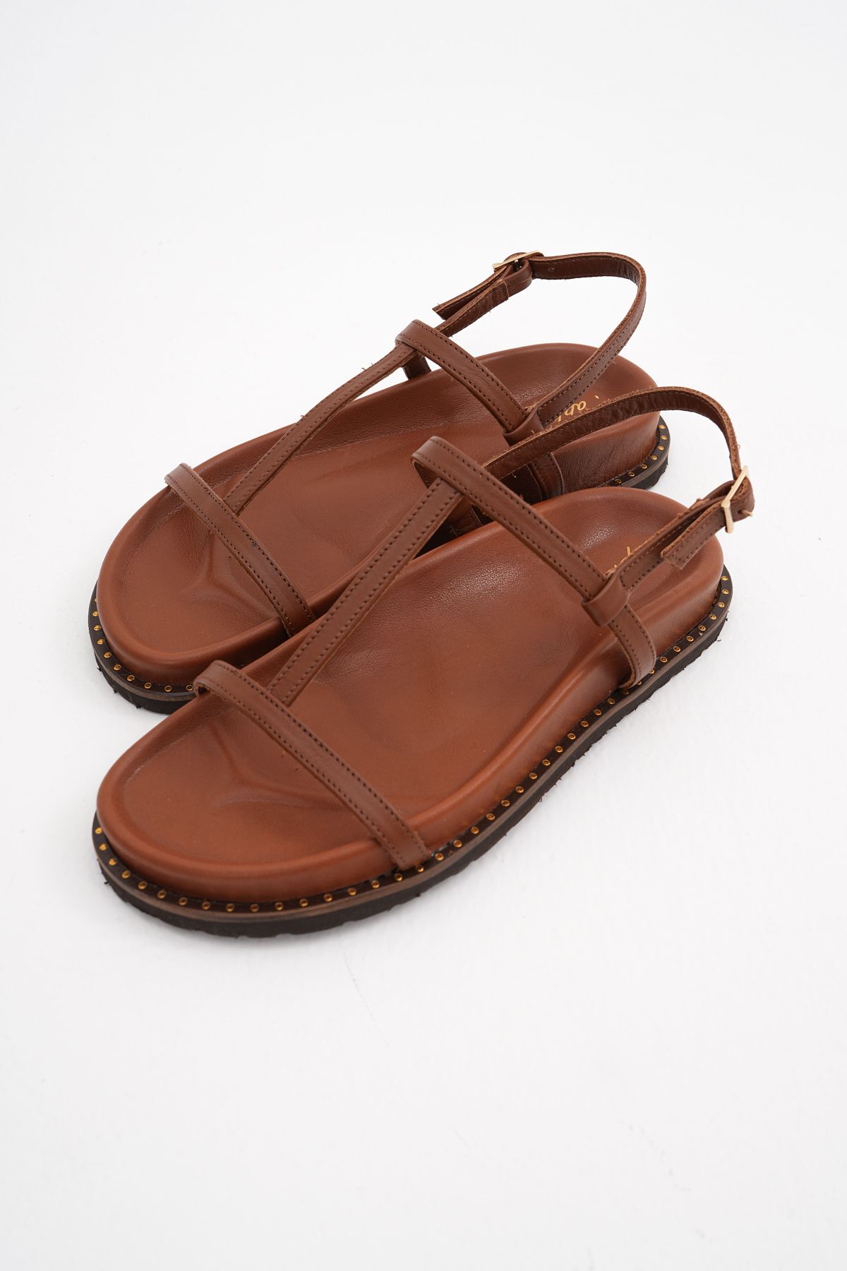DaphneSandals Hakiki Deriden El Yapımı Kadın Sandalet | Yazlık Rahat Sandalet - 7890