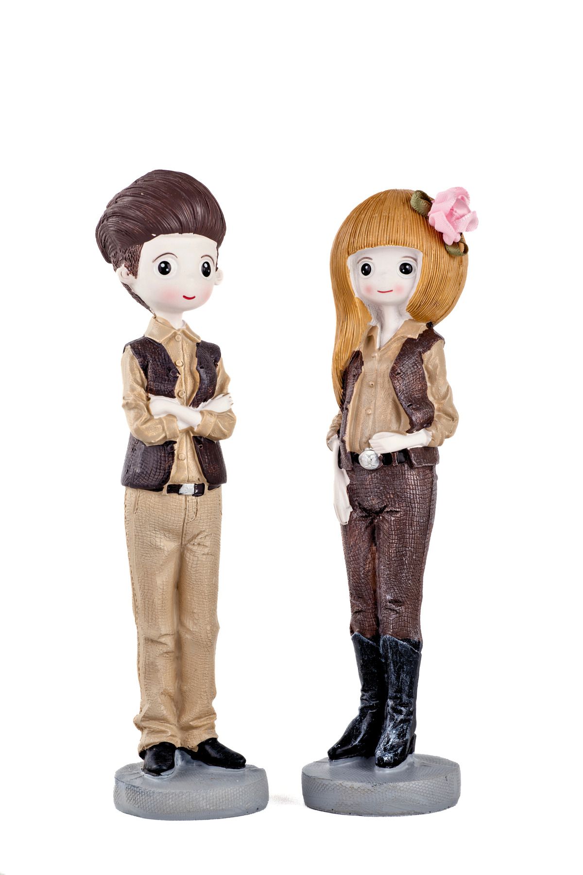 MUKKO HOME Tarz Giyimli Sevgili Biblo Seti – 2’li Polyester figür Sevgiliye Hediye Biblo– 19 cm