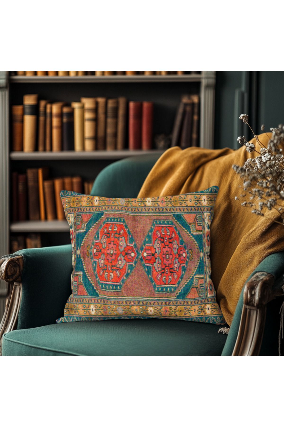 TURKISHRUG KINGDOM Kilim Motifli Kırlent – Yumuşak Dokulu