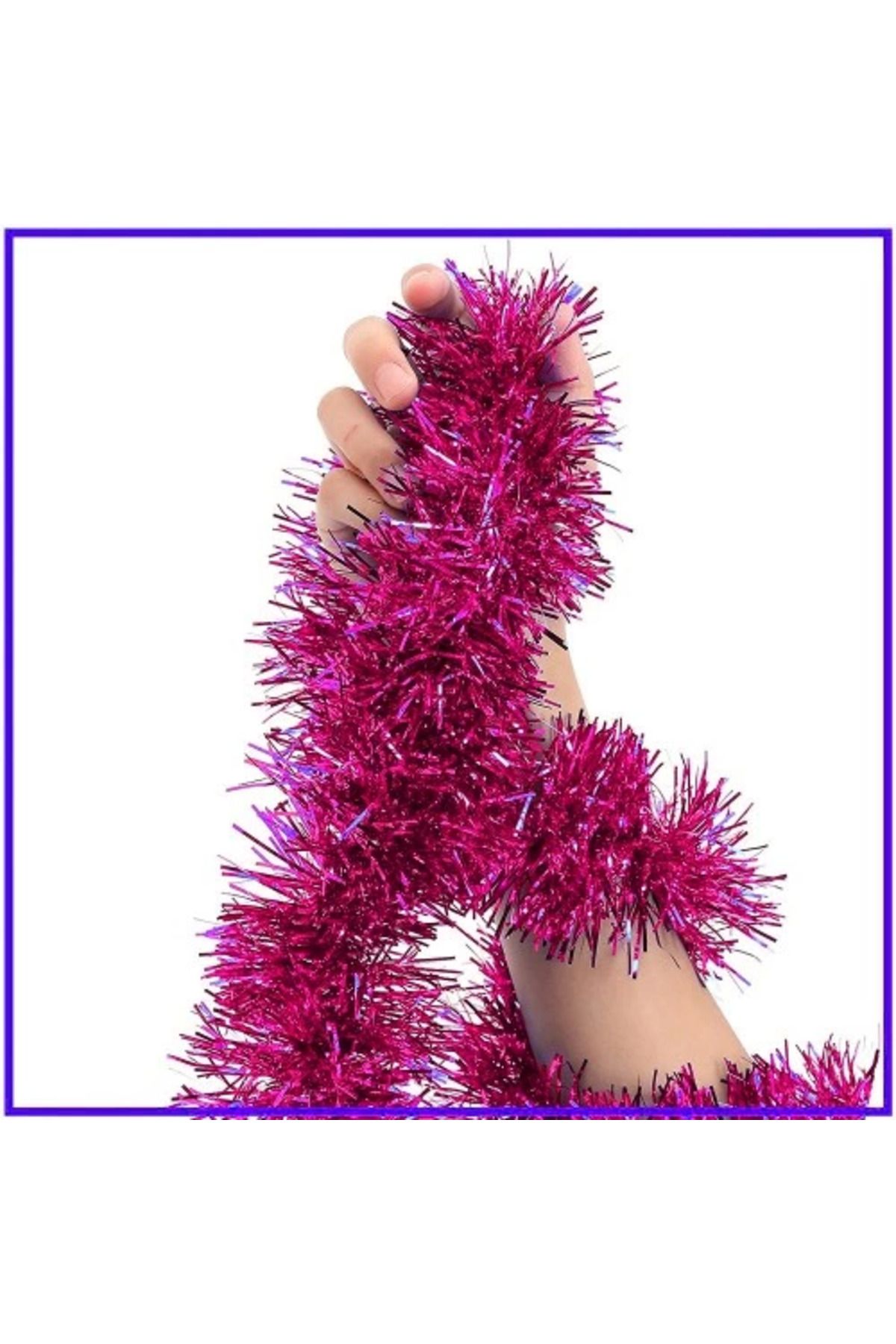 Modafiks Simli Parti Süsü 2 Metre Fuşya