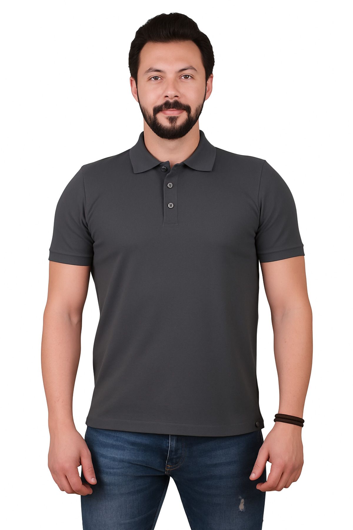 YALIN UNİFORMA Füme Erkek Polo Yaka