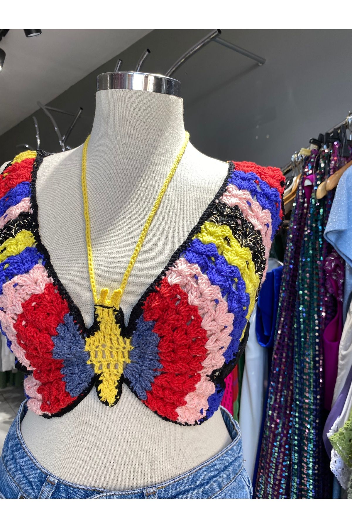 MODA Sarı kelebek büstiyer