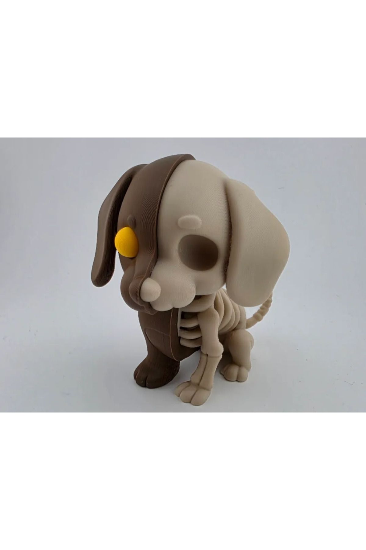 Phigo Yarı Köpek Yarı İskelet Figür 12 cm – 3D Baskı Dekoratif Figür (İsim Yazılabilir)