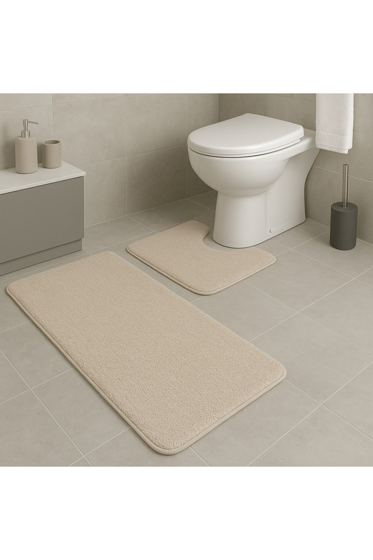 Özdilek Elit Kaydirmaz Tabanlı Banyo Paspas Takımı