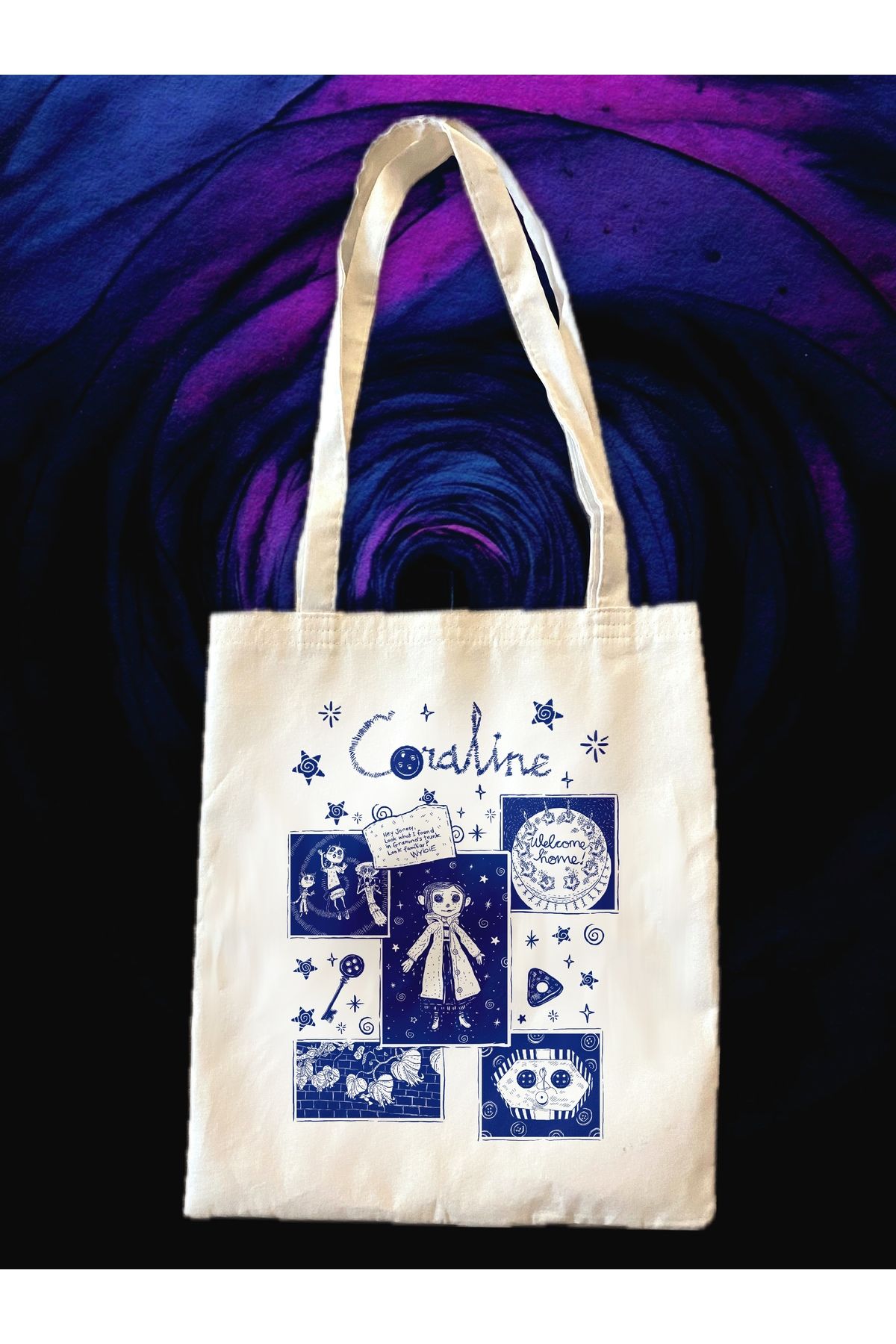 westartic Coraline Tote Bez Kumaş Omuz Çanta