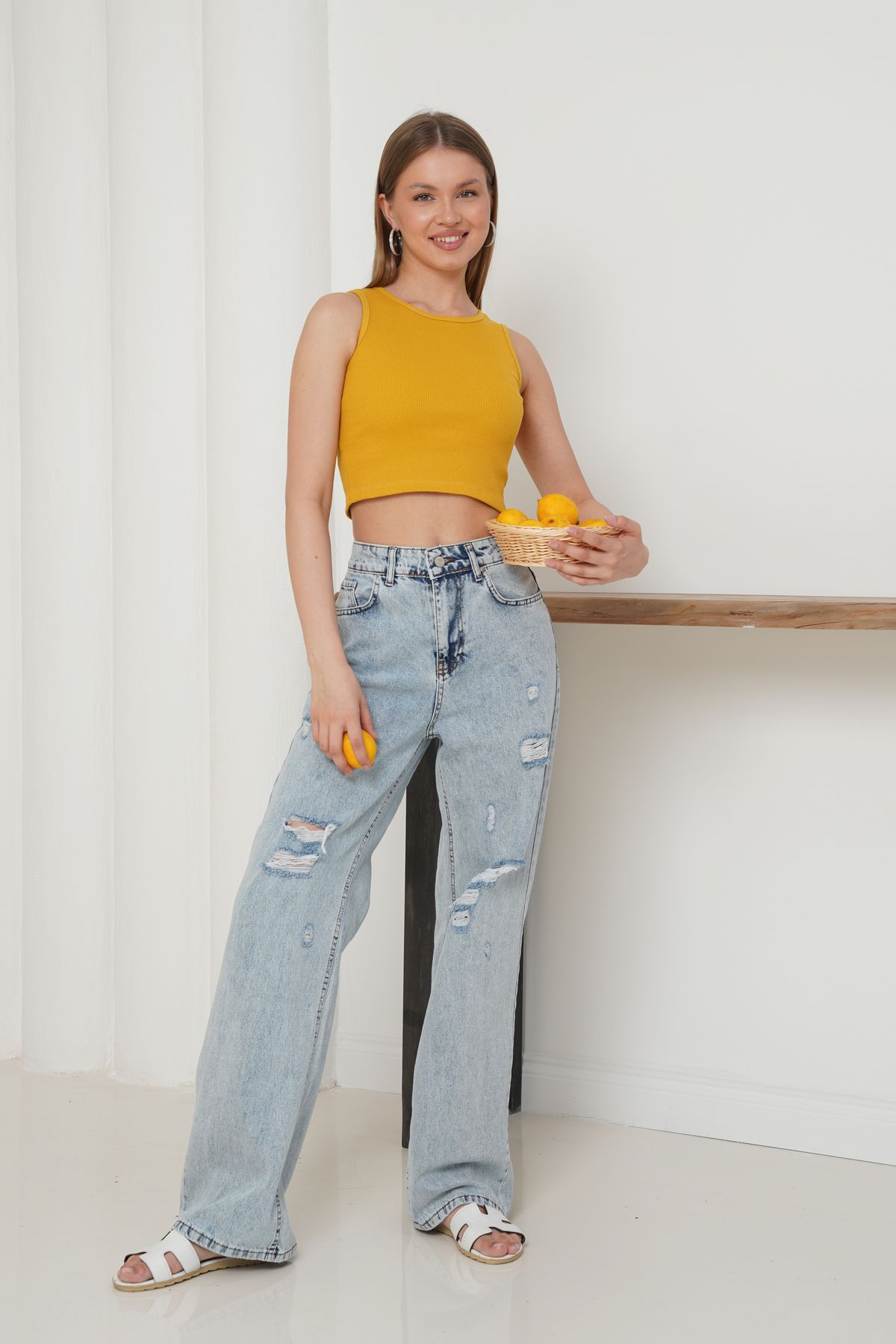Ay Moda Collection Kalın Askılı Crop Atlet