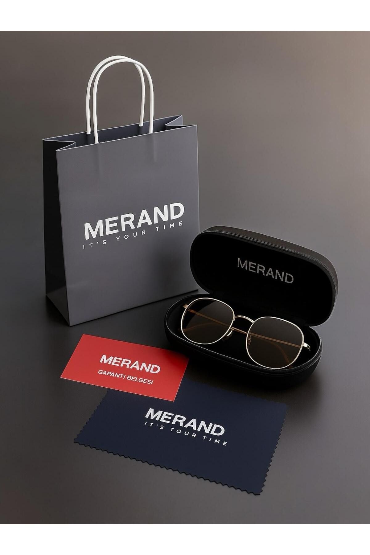 Merand-نظارات شمسية مستقطبة بإطار مربع عتيق – زجاج بني متدرج 6