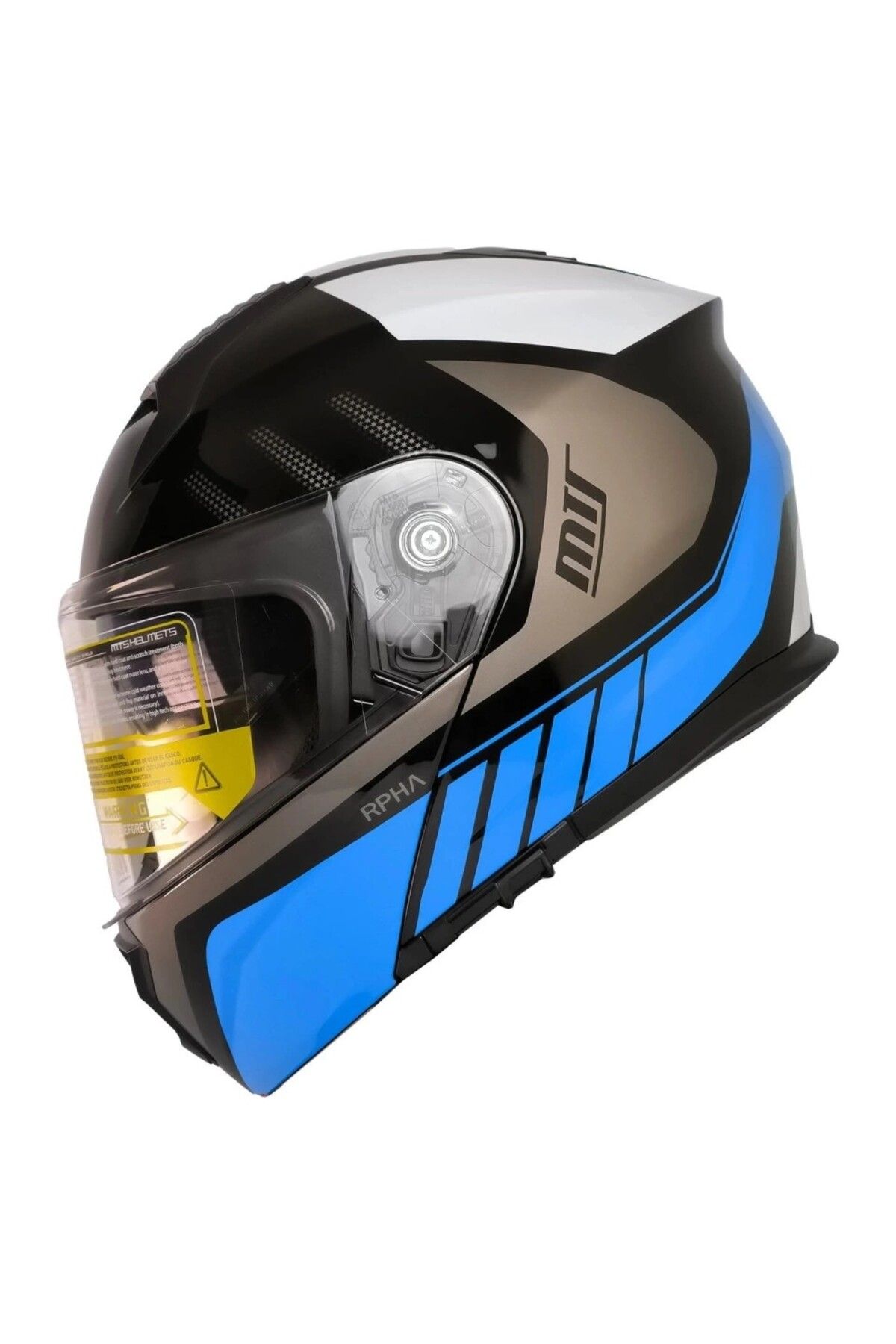 MTS PROHELMET M-966 SİYAH MAVİ ÇENE AÇILIR MOTOSİKLET KASK